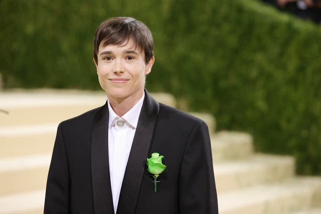 <p>Elliot Page at The 2021 Met Gala </p>