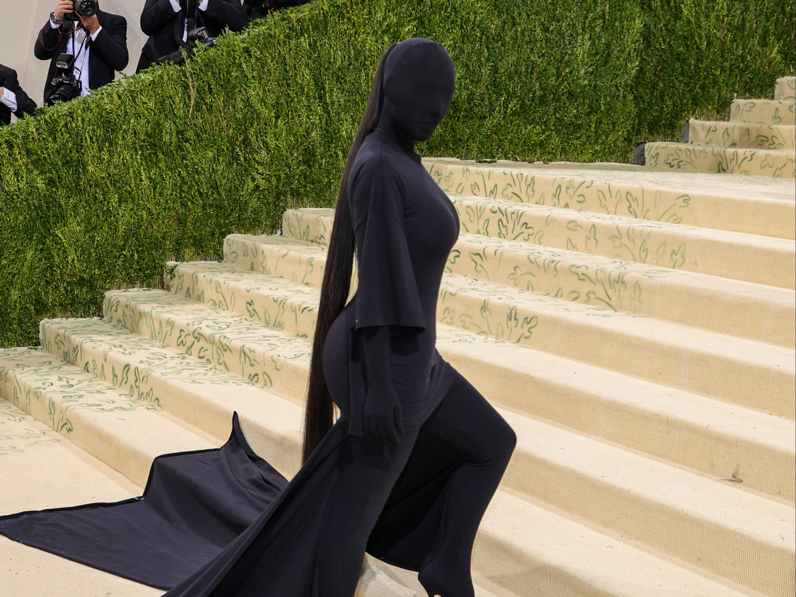 Kim Kardashian went full glam to the Met Gala, even though nobody saw her face