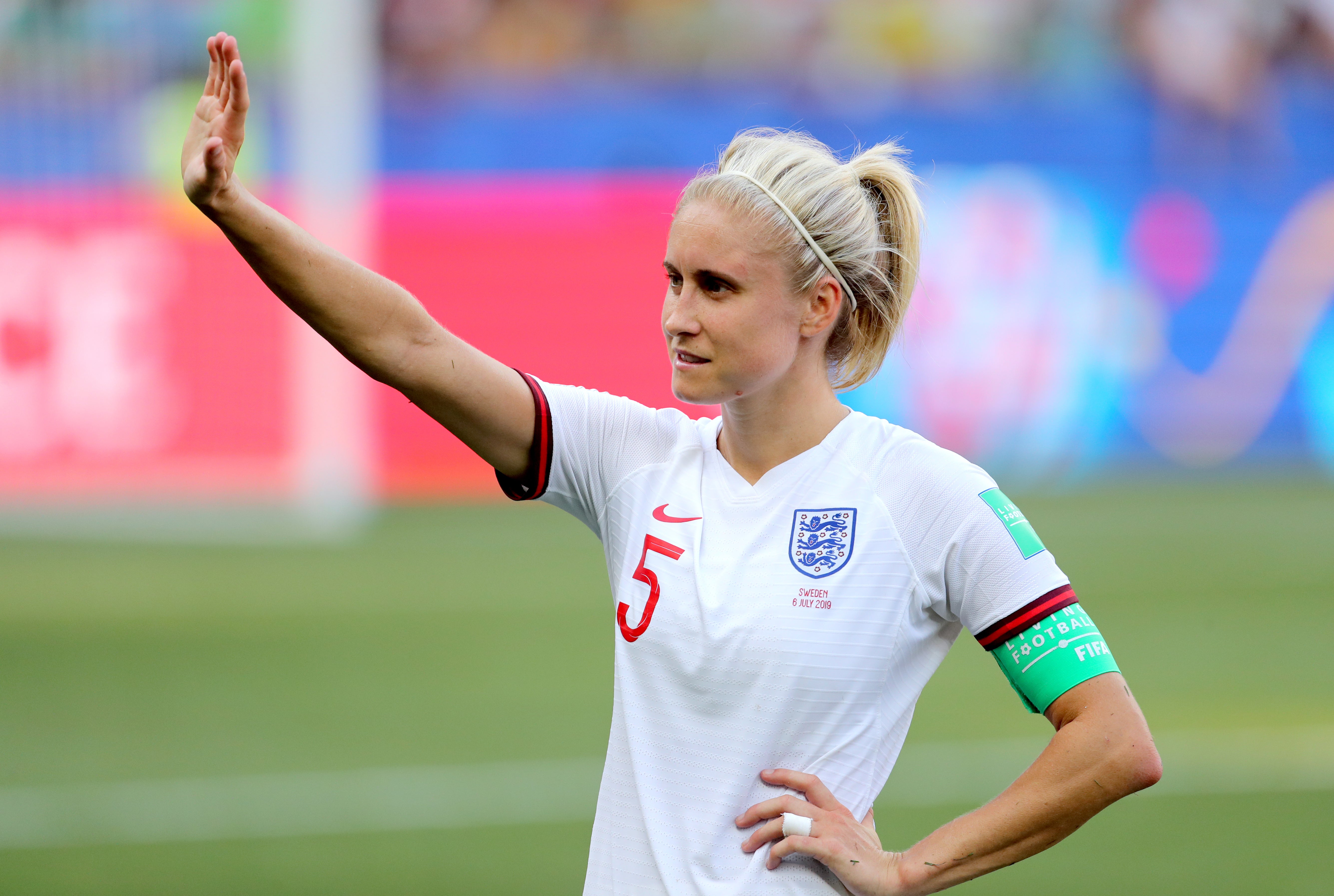 Steph Houghton will continue as England captain for the next two matches at least. (Richard Sellers/PA)