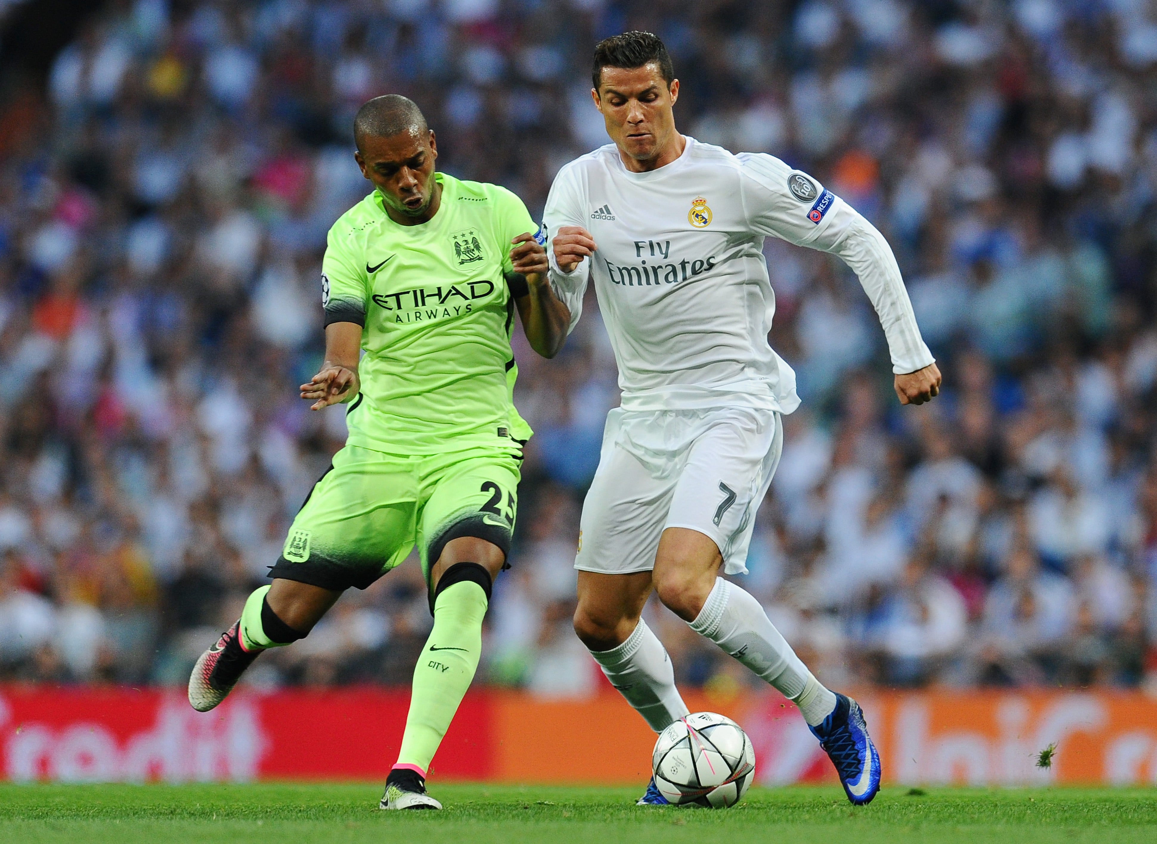 Fernandinho has revealed that Manchester City held talks with Cristiano Ronaldo’s agent Mino Raiola