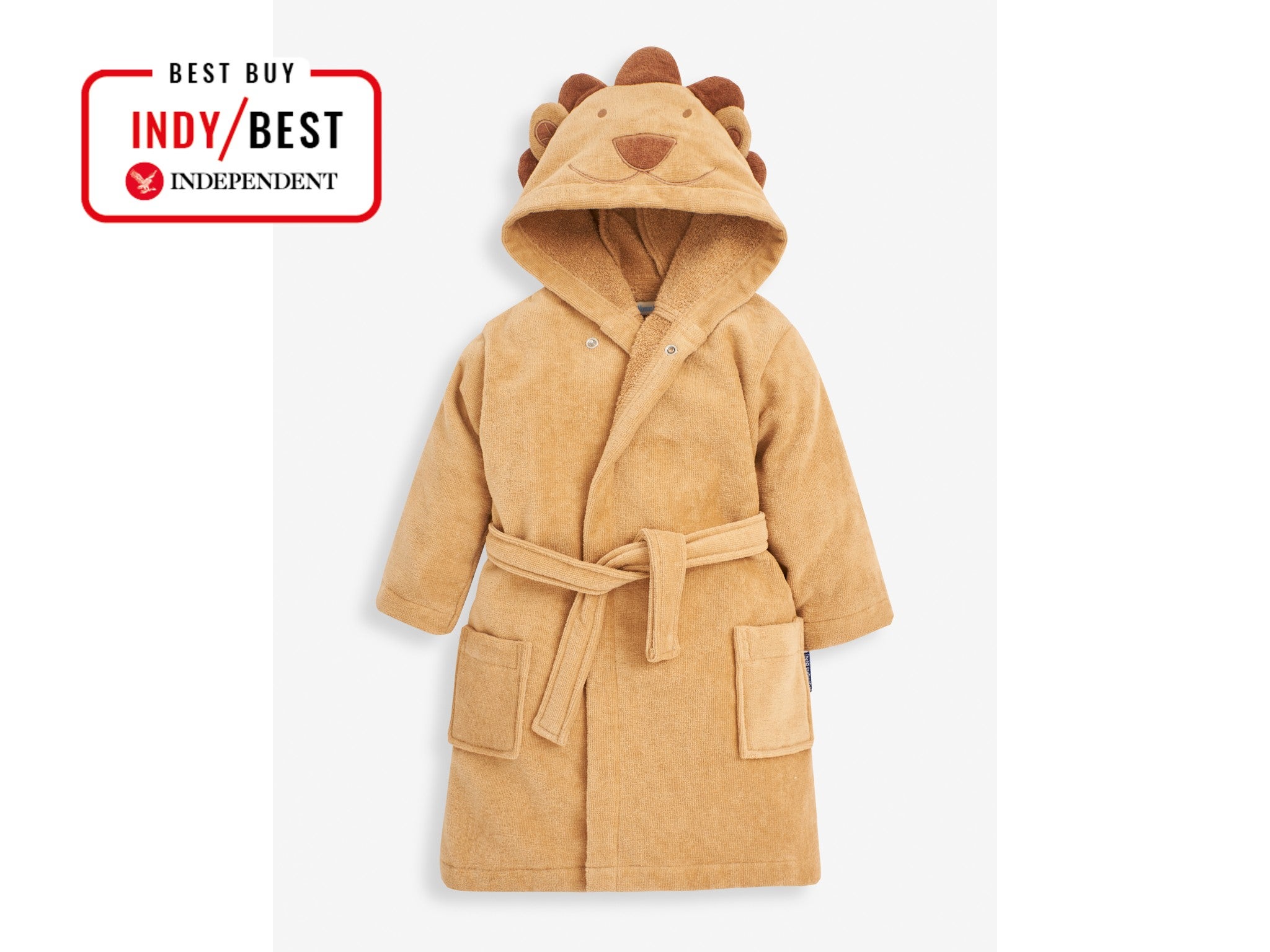 Jojo Maman Bébé brown lion towelling robe indybest