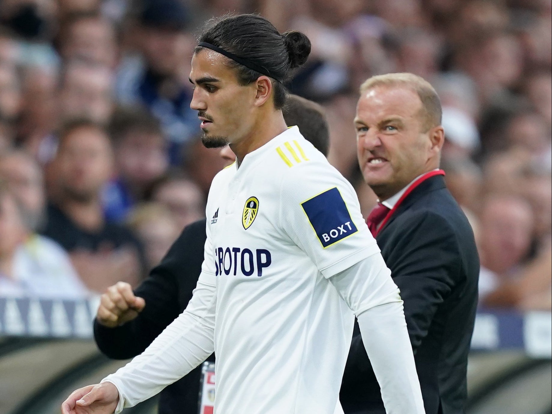 Pascal Struijk was sent off in the second half of Leeds’ loss to Liverpool