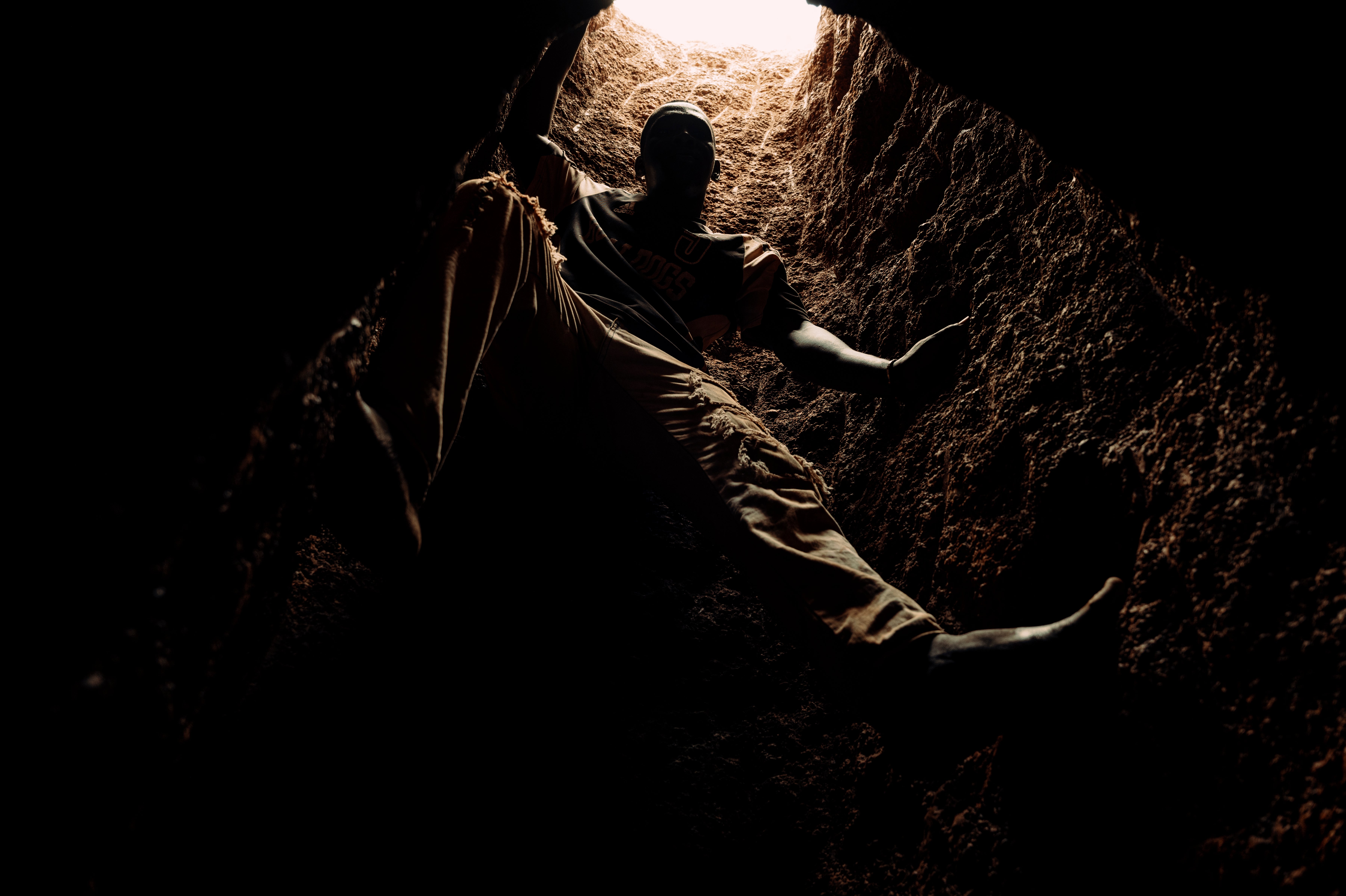 Moussa, 20, has been mining in Mali since he was 14 and works all year round, 12 hours a day