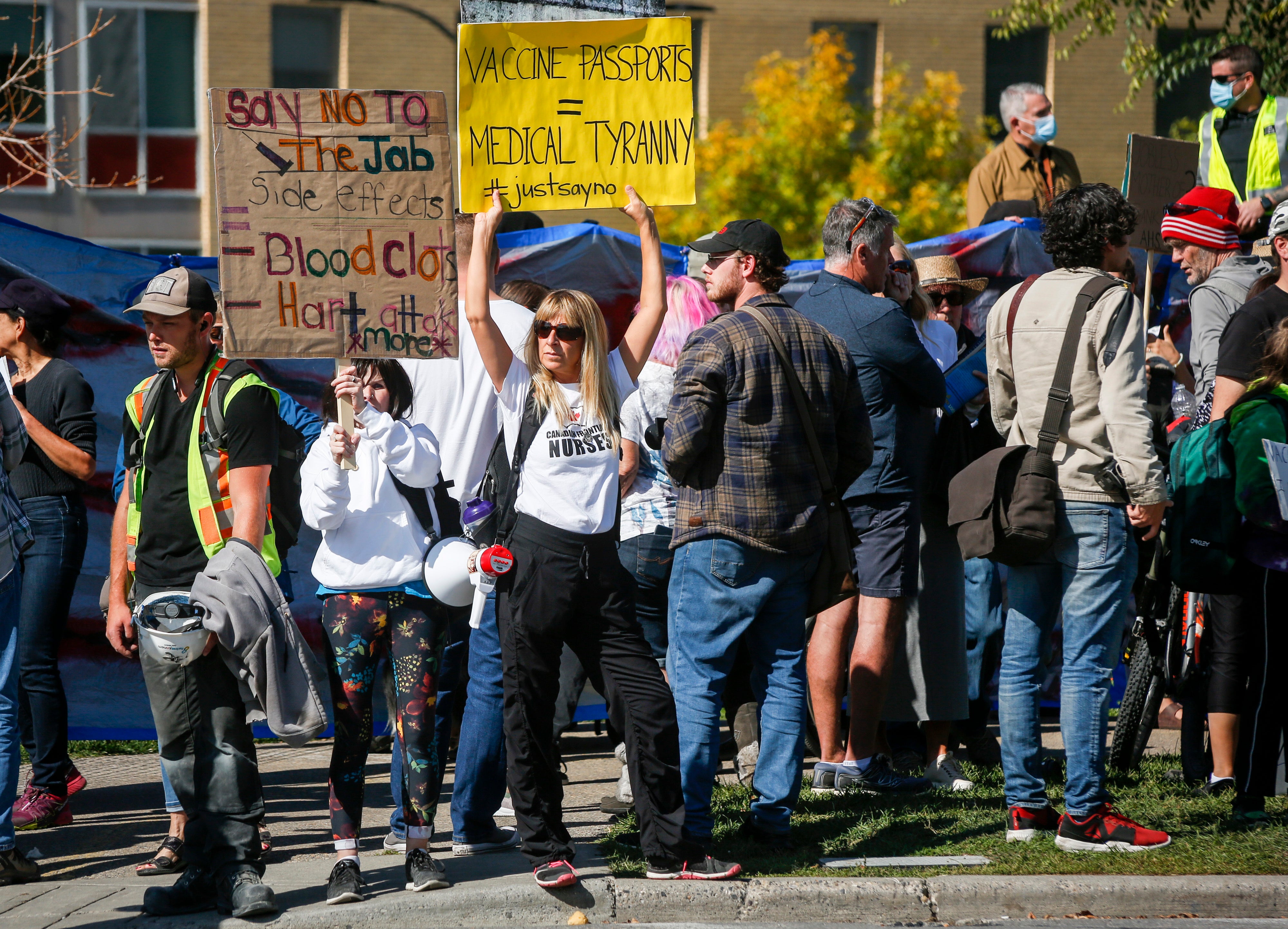 Canada Vaccine Outbreak Hospital Protests