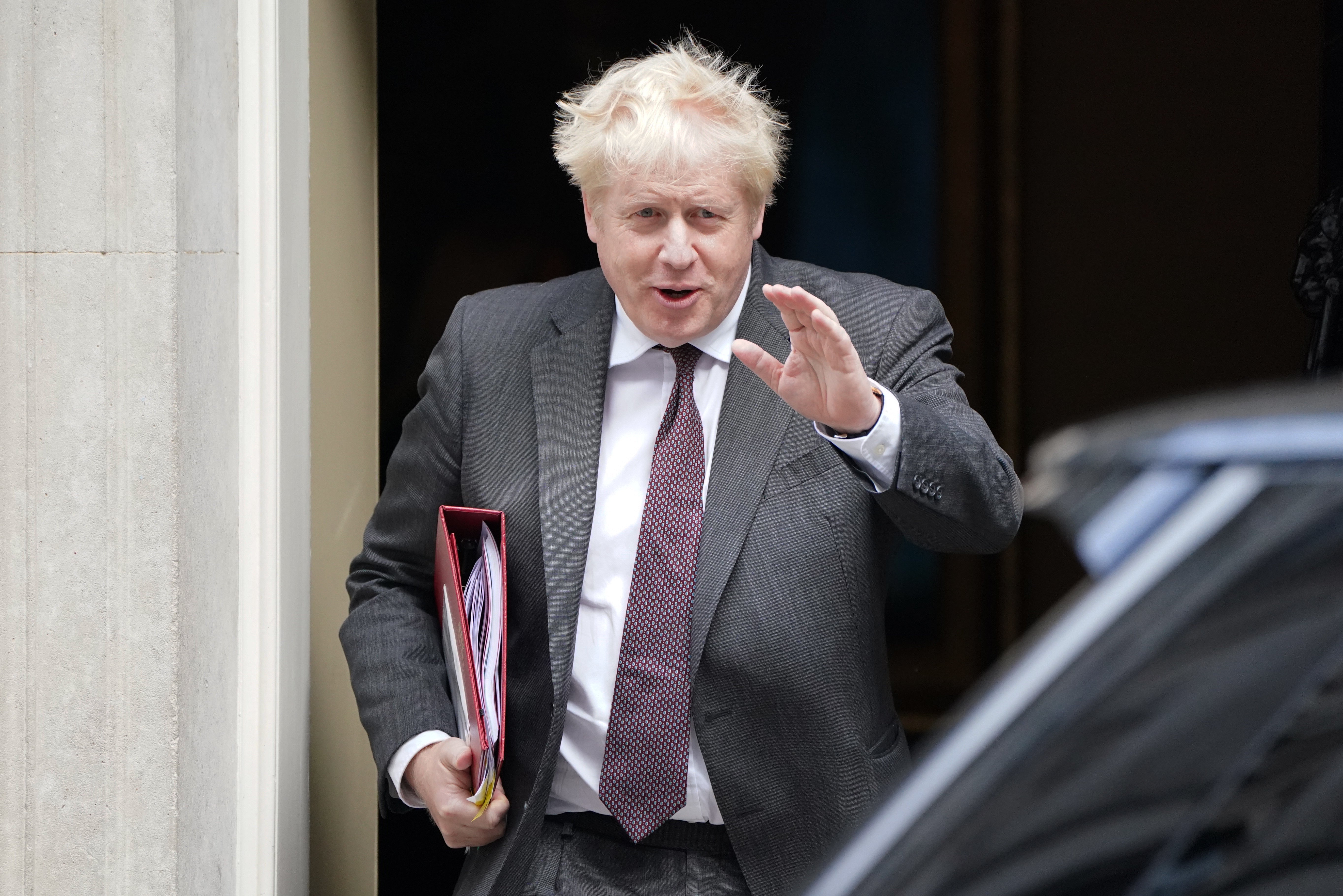 Prime minister Boris Johnson leaving 10 Downing Street