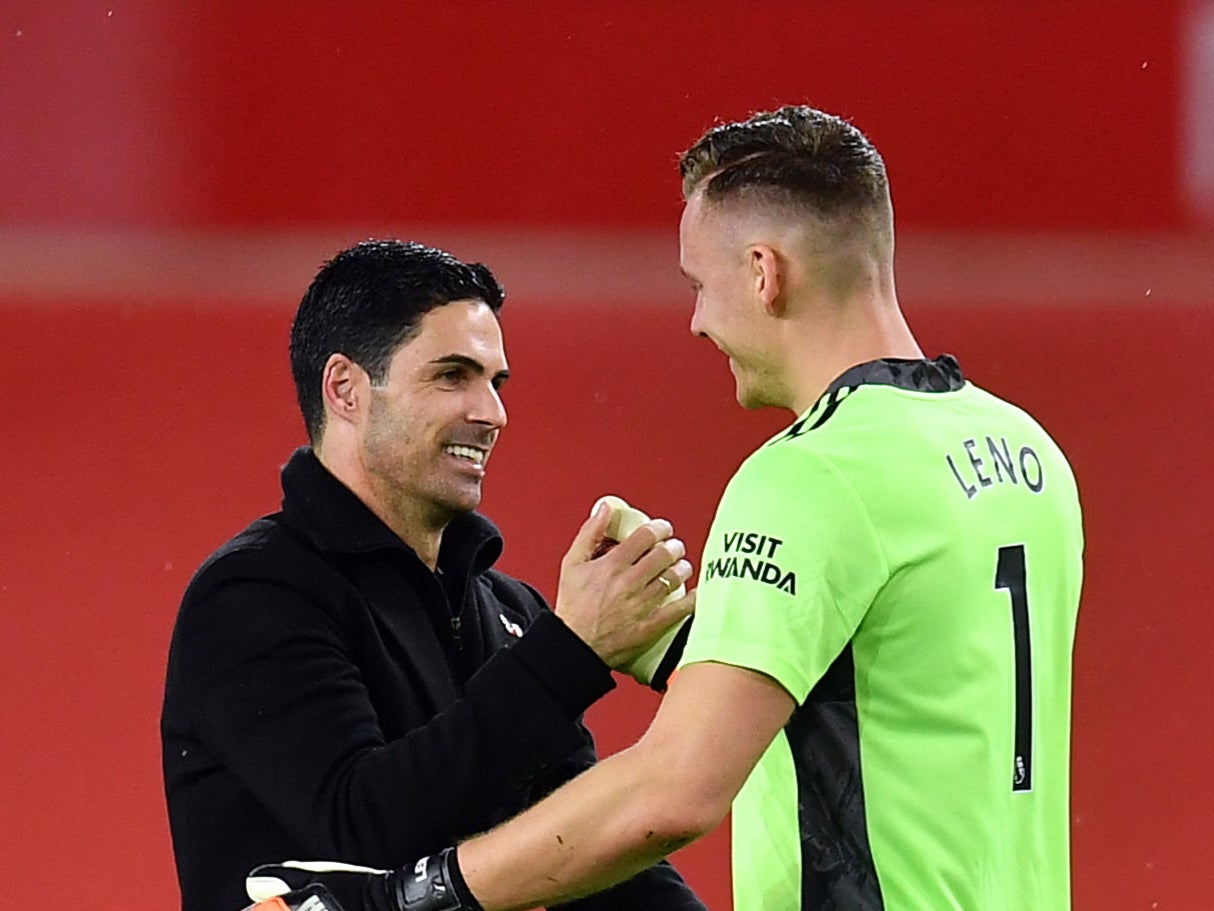 Mikel Arteta insists he will offer no assurances on when Bernd Leno will next play for Arsenal. (Paul Ellis/PA)