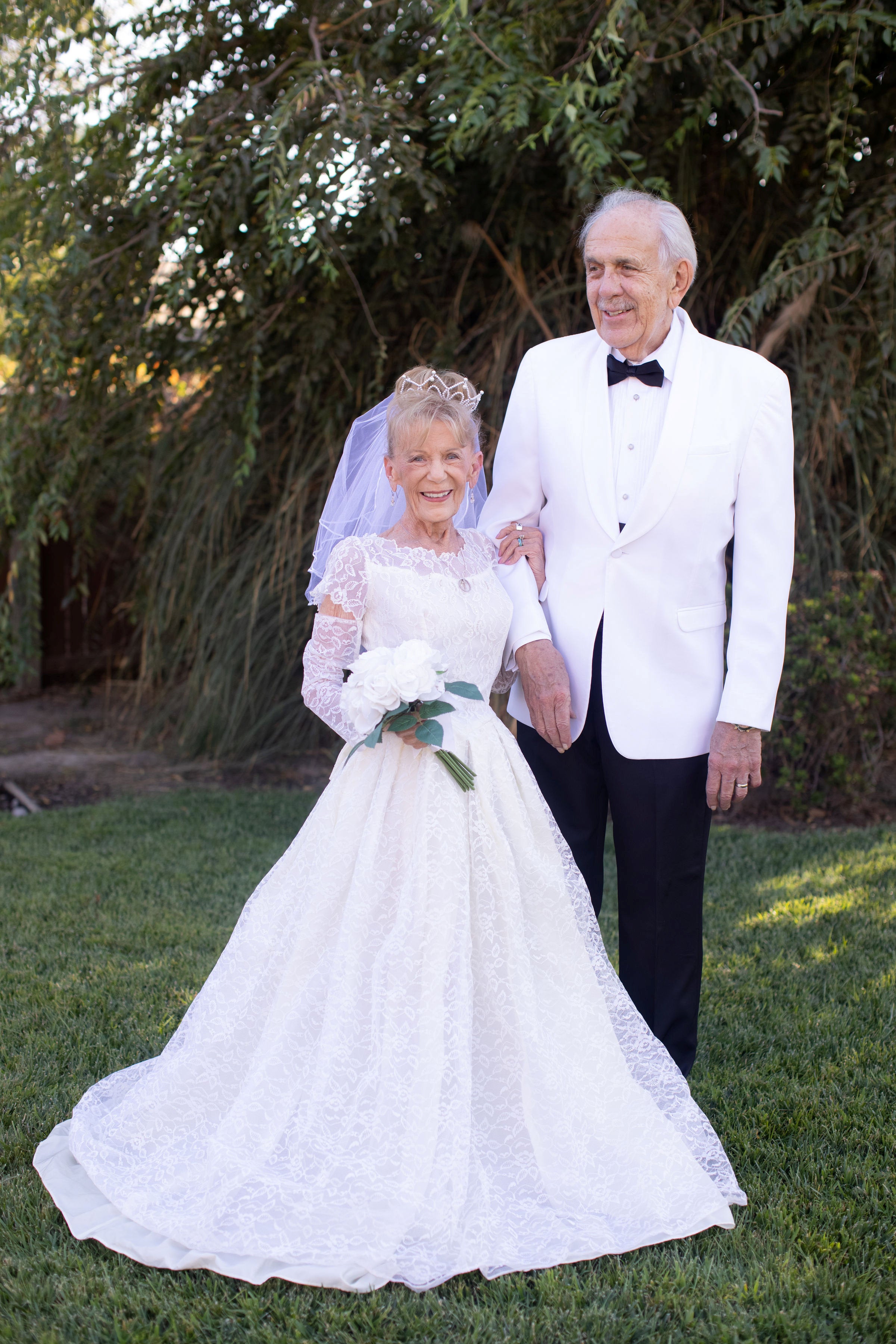 Karen and Gary Ryan recreating their wedding photos