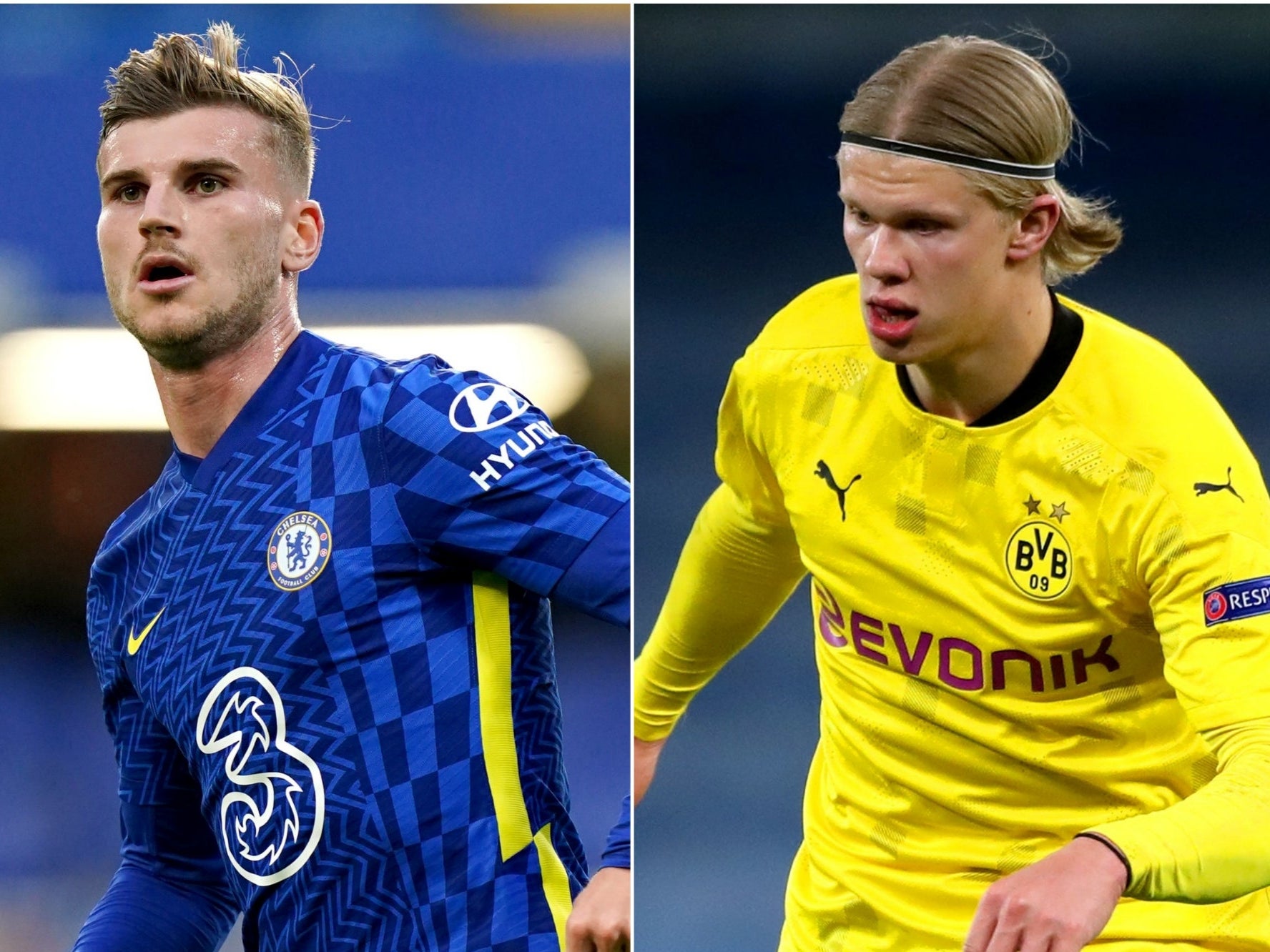 Timo Werner/ Erling Haaland (Nick Potts/ PA)