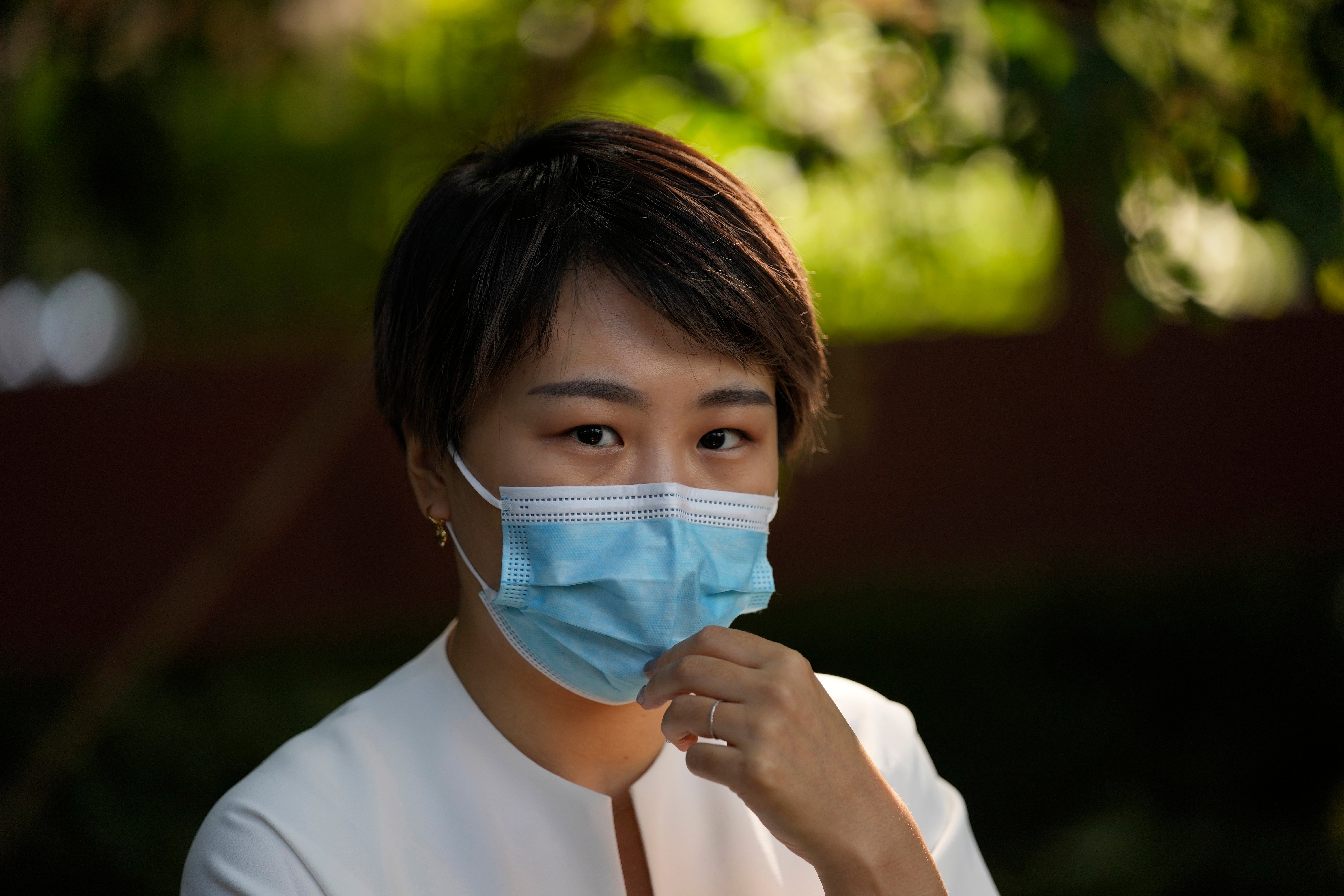 Teresa Xu prepares to attend a court session at the Chaoyang People's Court in Beijing