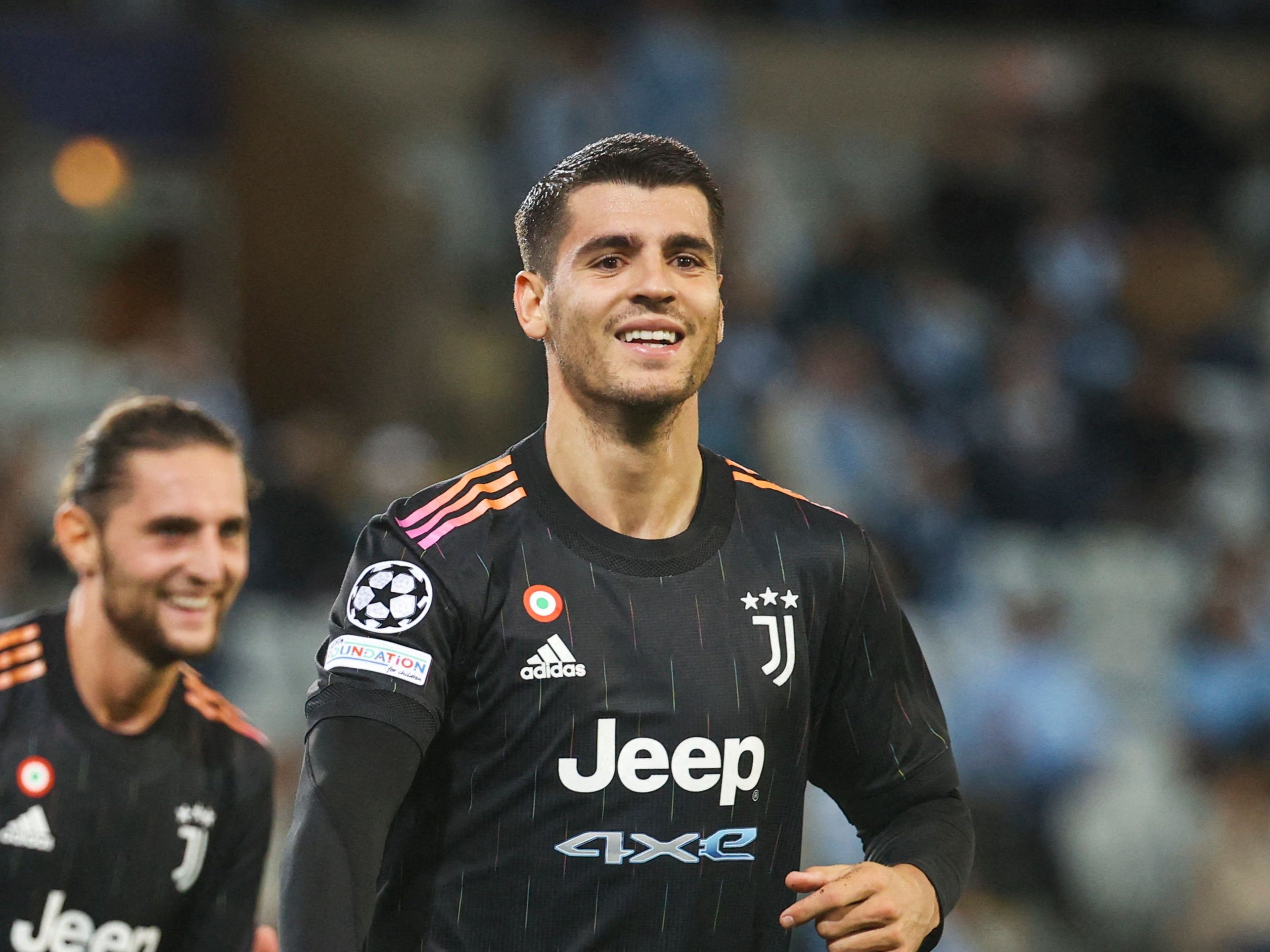 Alvaro Morata celebrates scoring