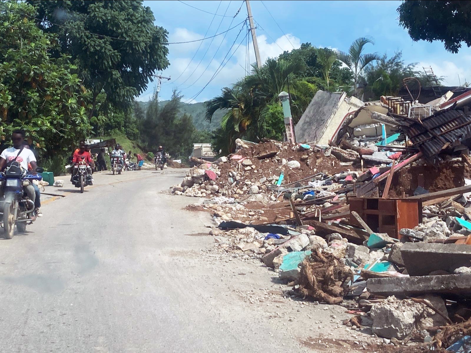 Damage in Marceline, Haiti, near to the epicentre of August’s earthquake.