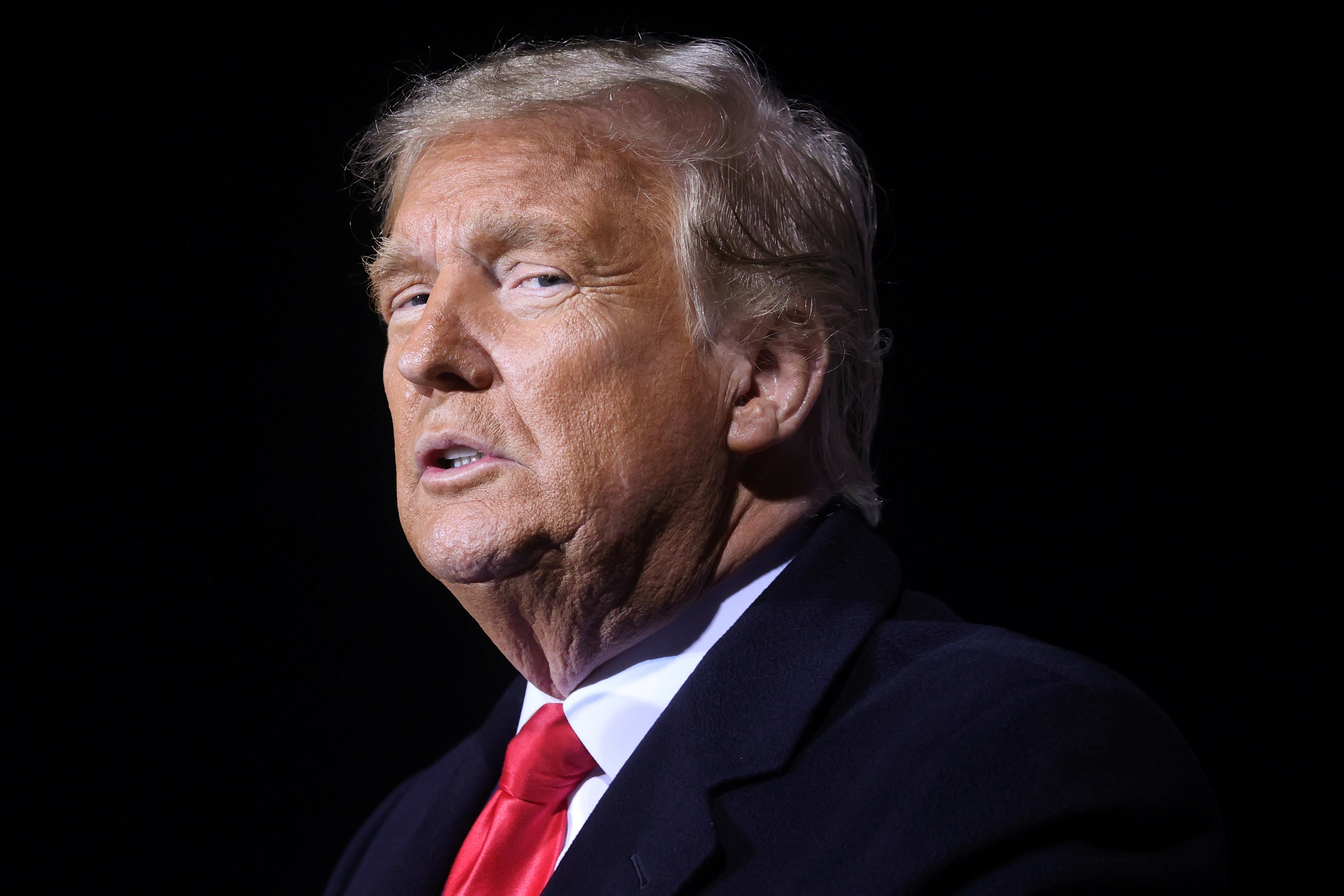 Donald Trump holds a campaign rally in Johnstown, Pennsylvania, in October 2020