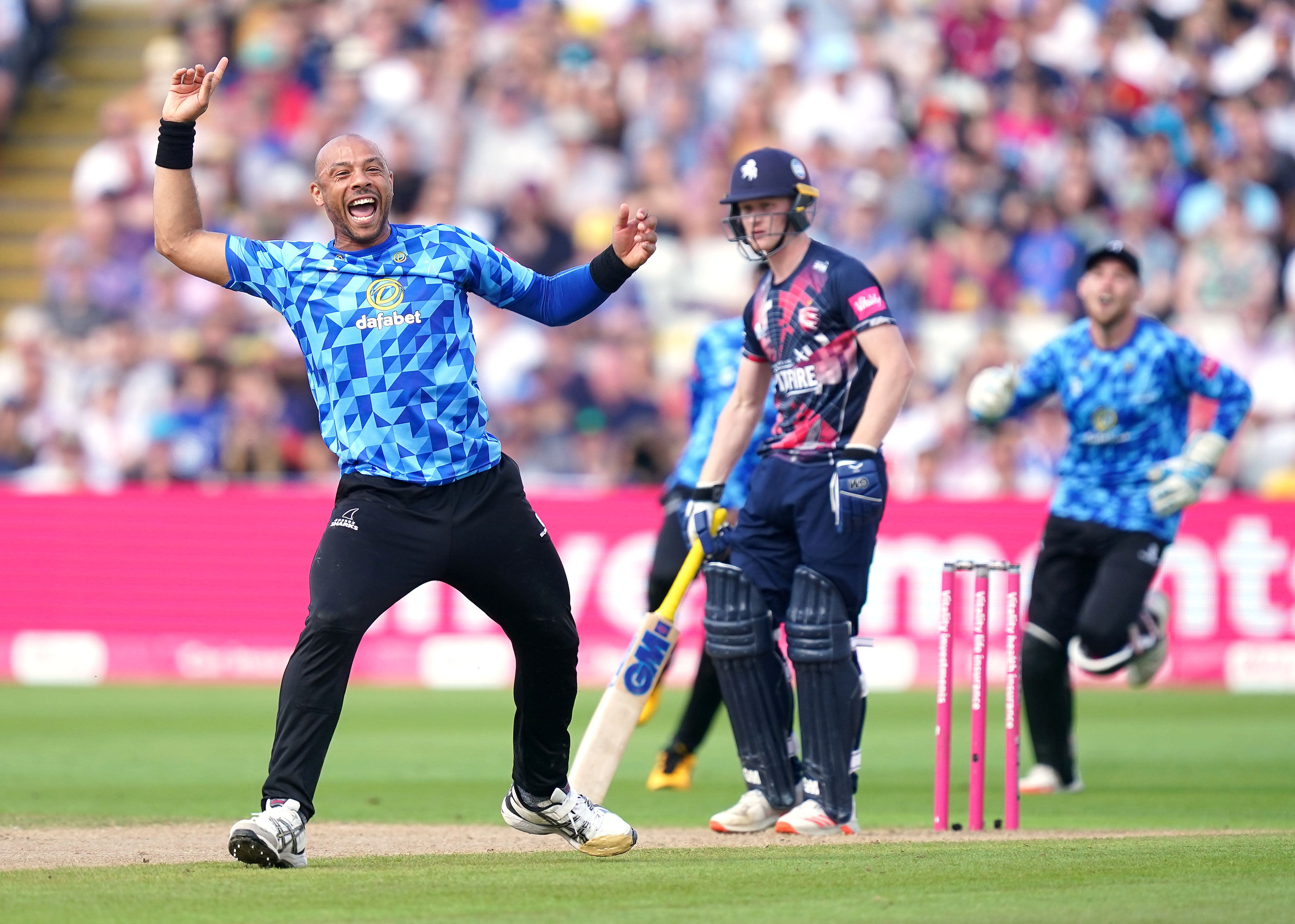 Tymal Mills was expensive but took three wickets for Sussex (Mike Egerton/PA)