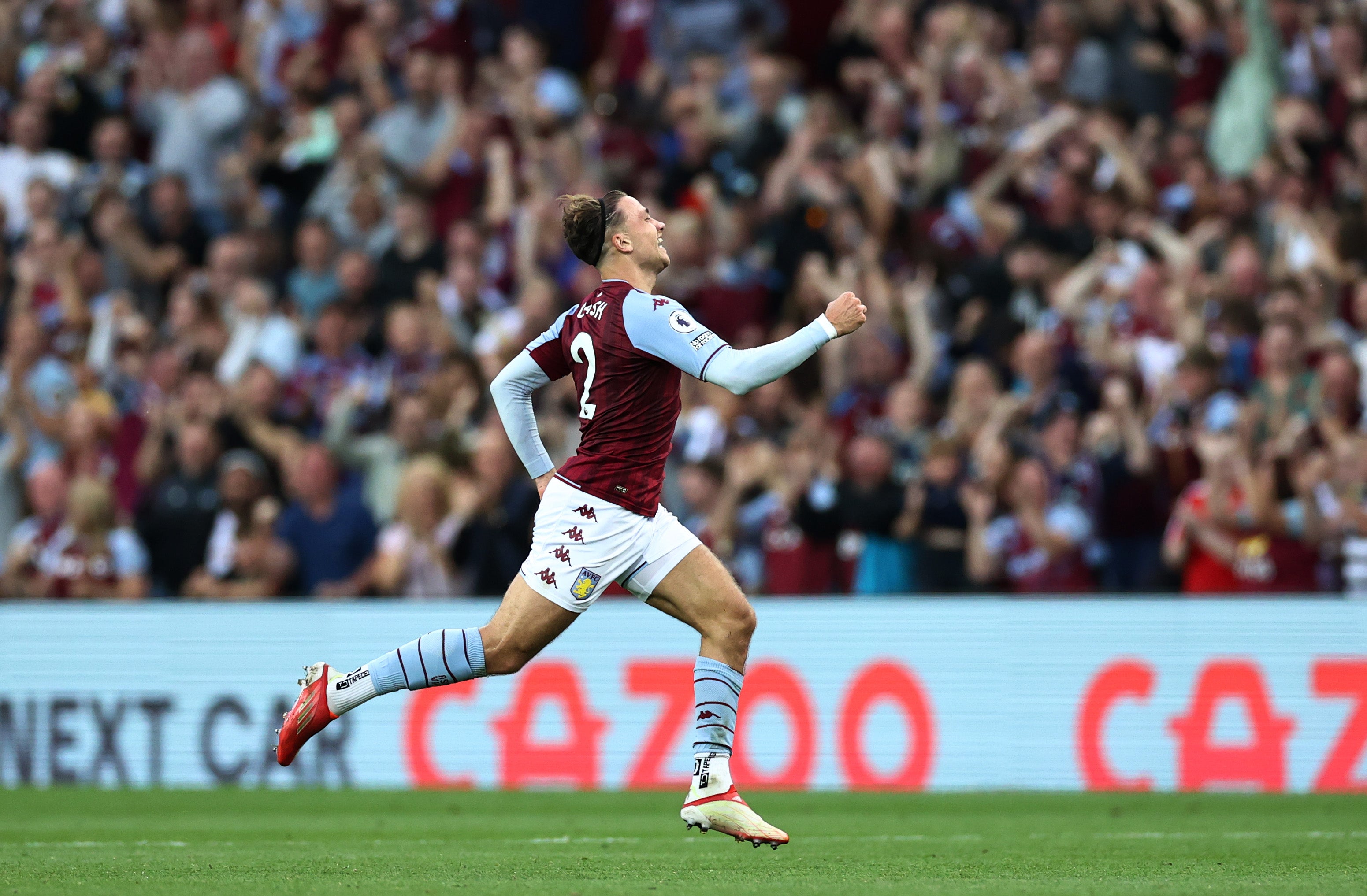 Matty Cash celebrates his opener for Villa