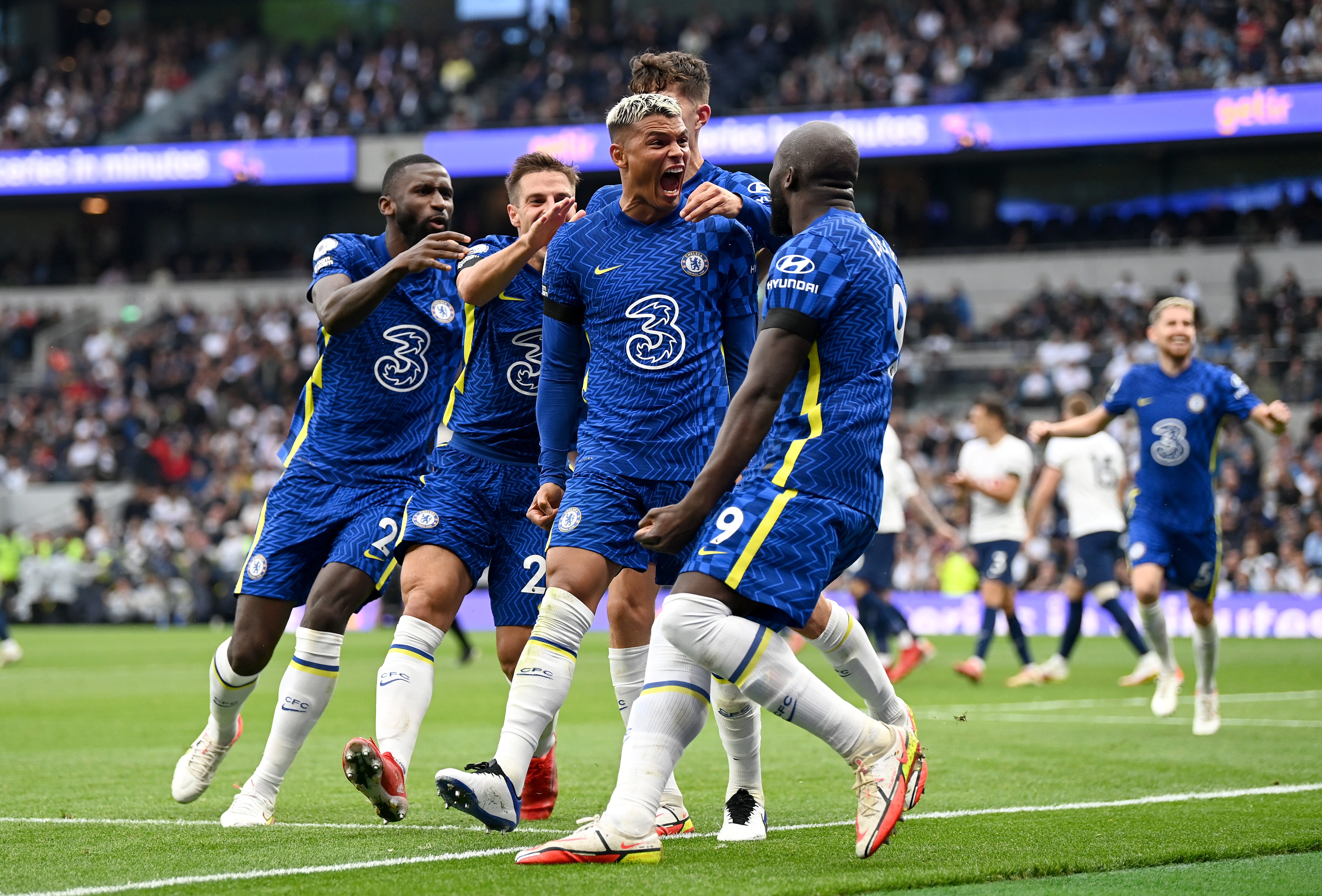 Thiago Silva celebrates scoring Chelsea’s first goal