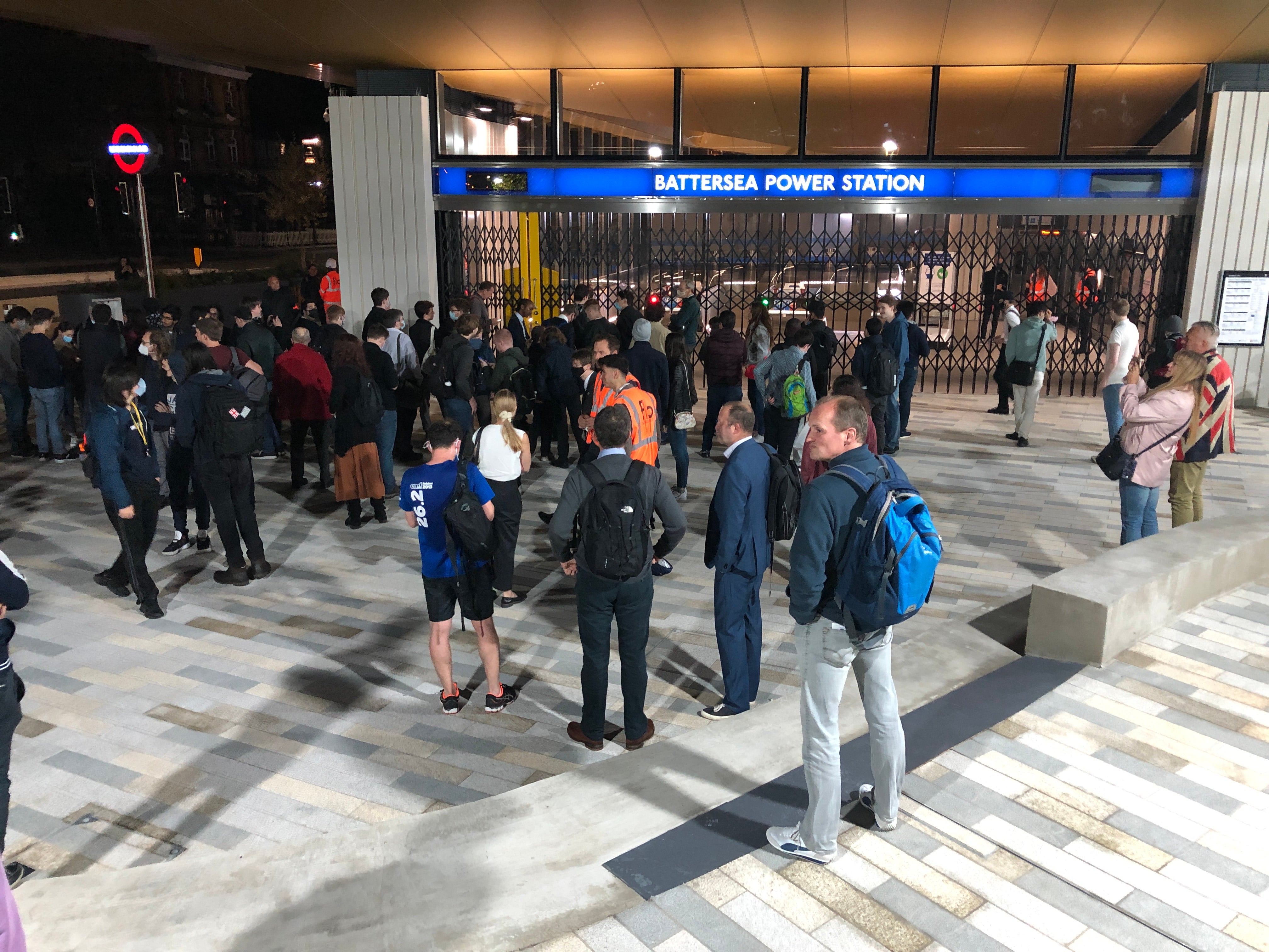 Tube enthusiasts waiting for the opening of the first new terminus on the London Underground this century