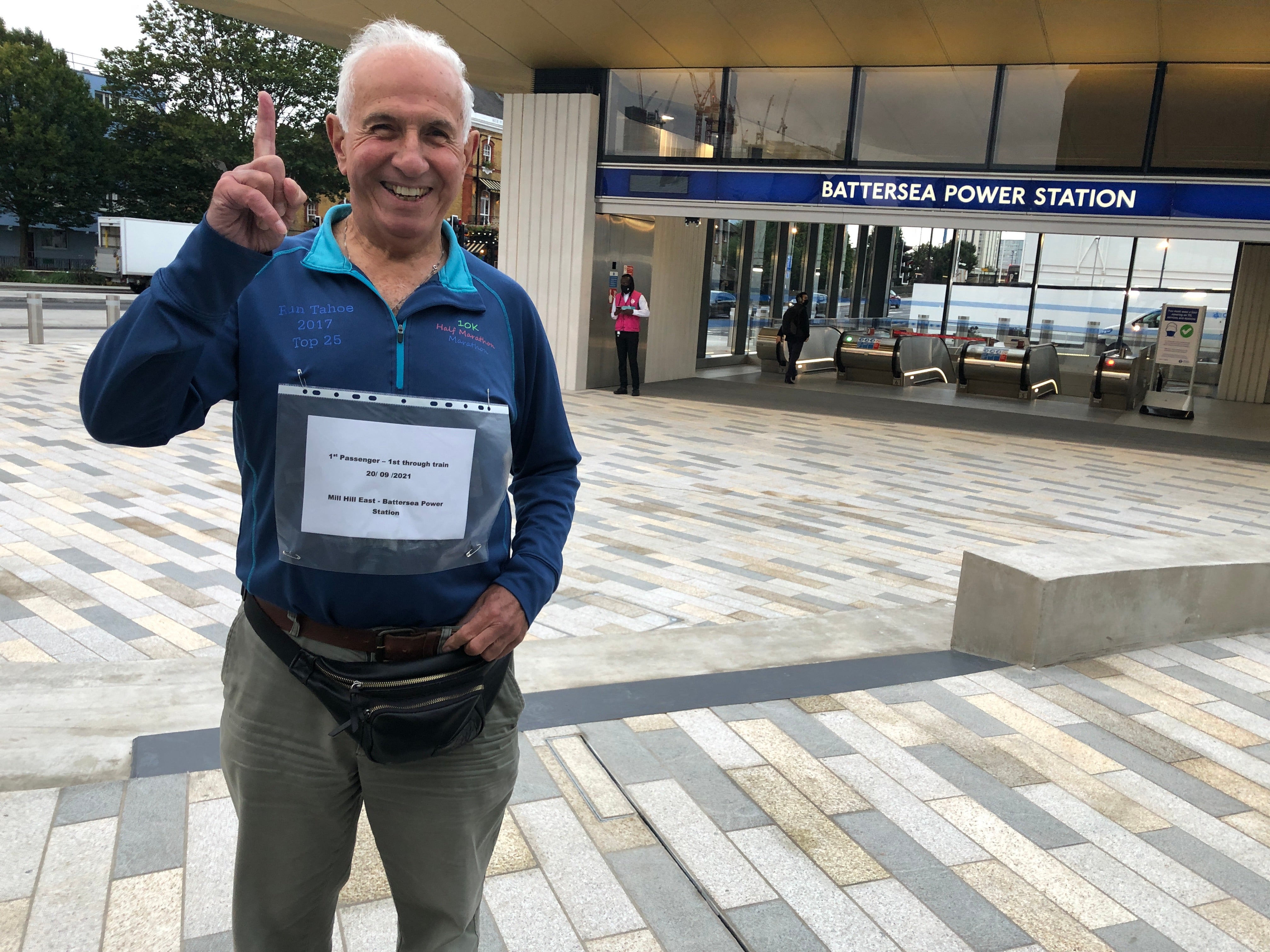 Record breaker: Peter Torre, the first person to travel direct from Mill Hill East to Battersea Power Station