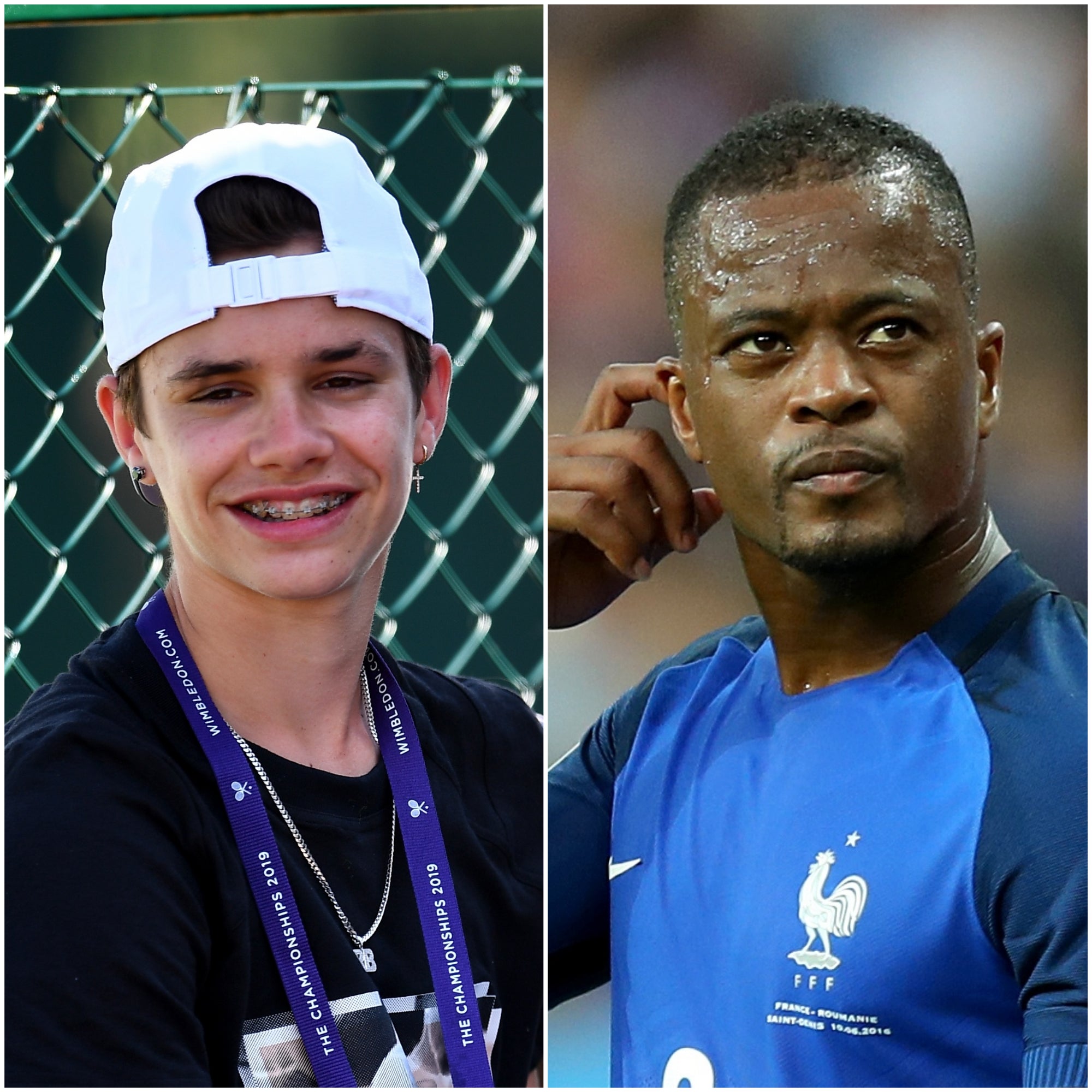 Romeo Beckham and Patrice Evra (Victoria Jones/ Chris Radburn/PA)