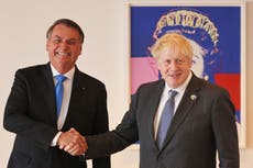 Boris Johnson tells vaccine-sceptic Brazilian president Bolsonaro to get jabbed