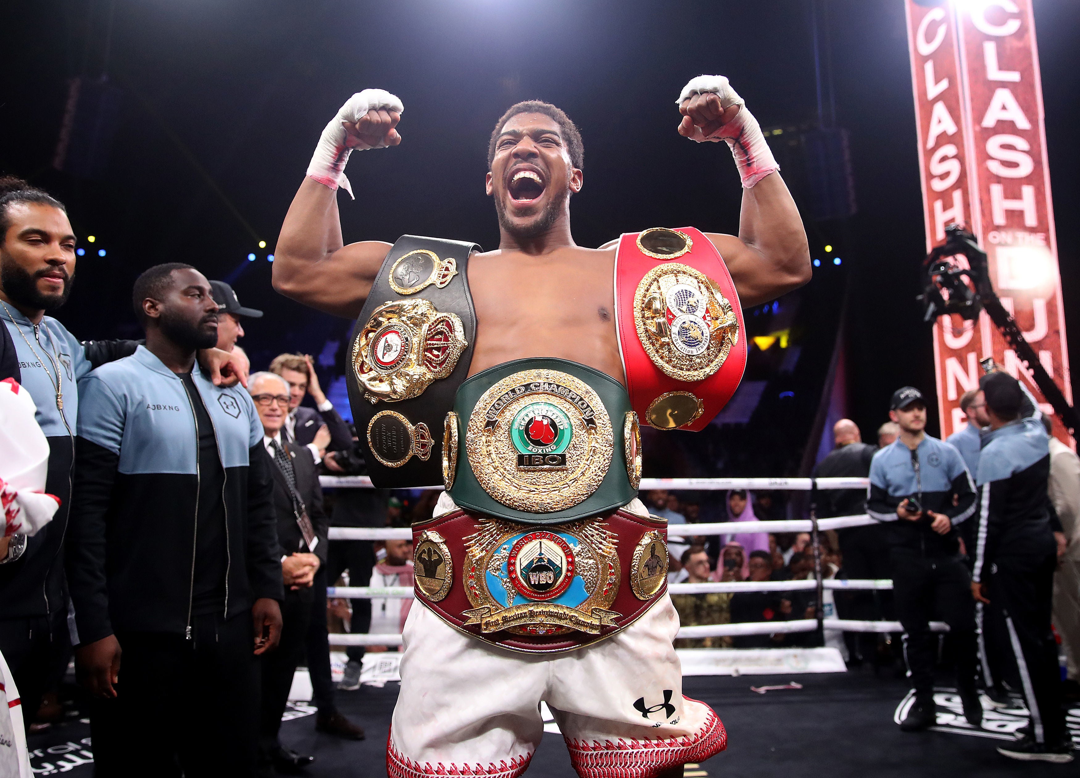 Anthony Joshua will defend his WBA, IBF and WBO heavyweight titles in London on Saturday (Nick Potts/PA)