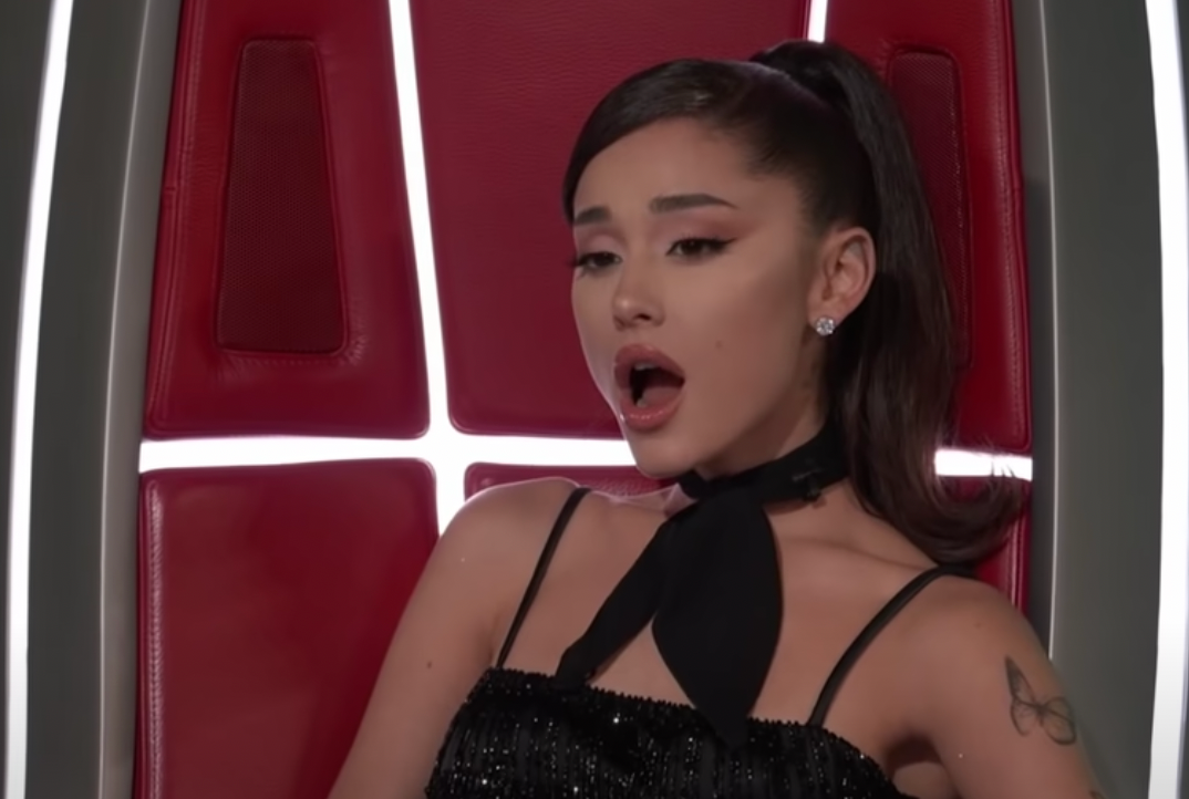 Ariana Grande's jaw drops as The Voice contestant performs her song