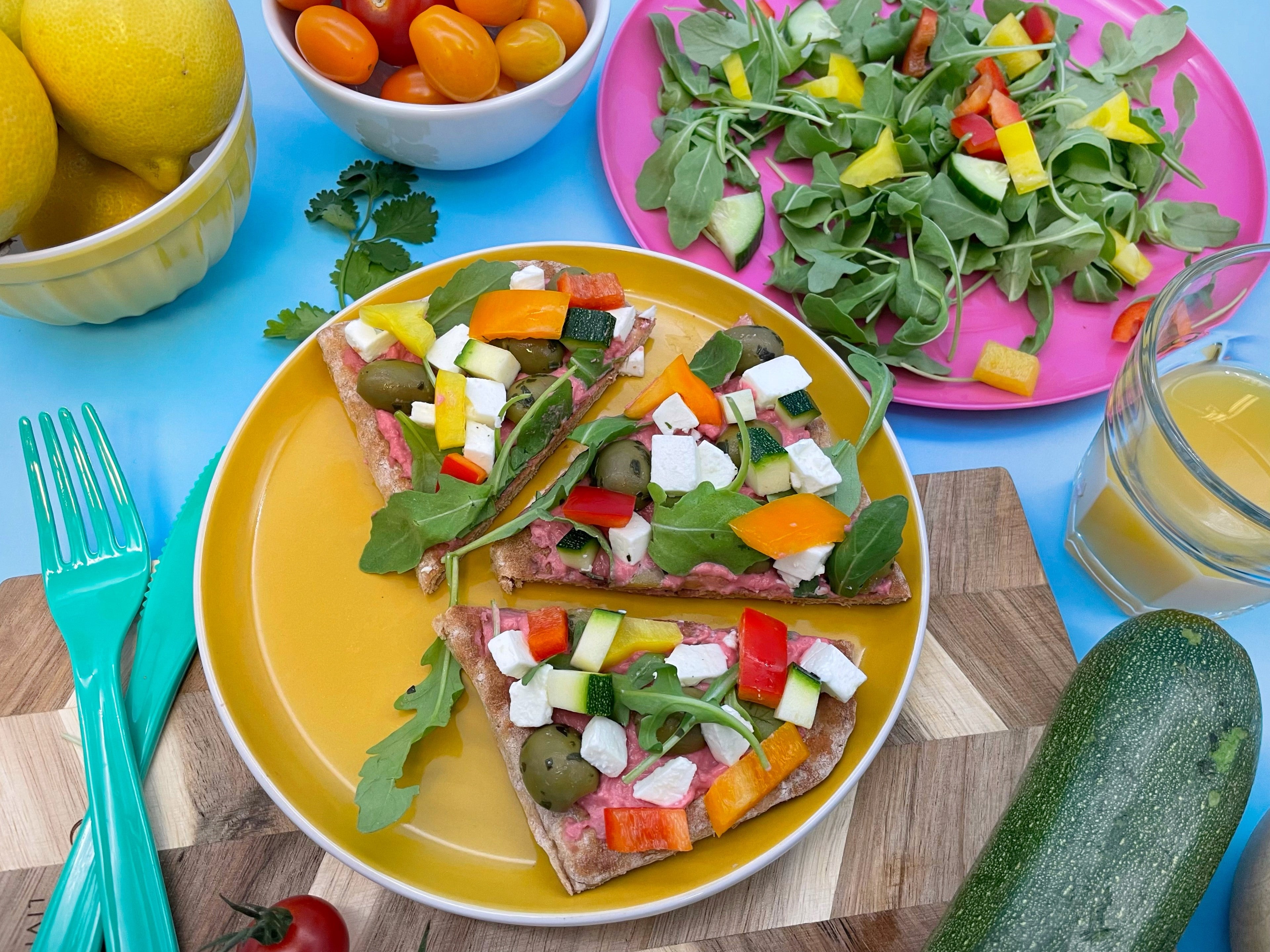 Beetroot houmous flatbread: this dish is as tasty as it is healthy