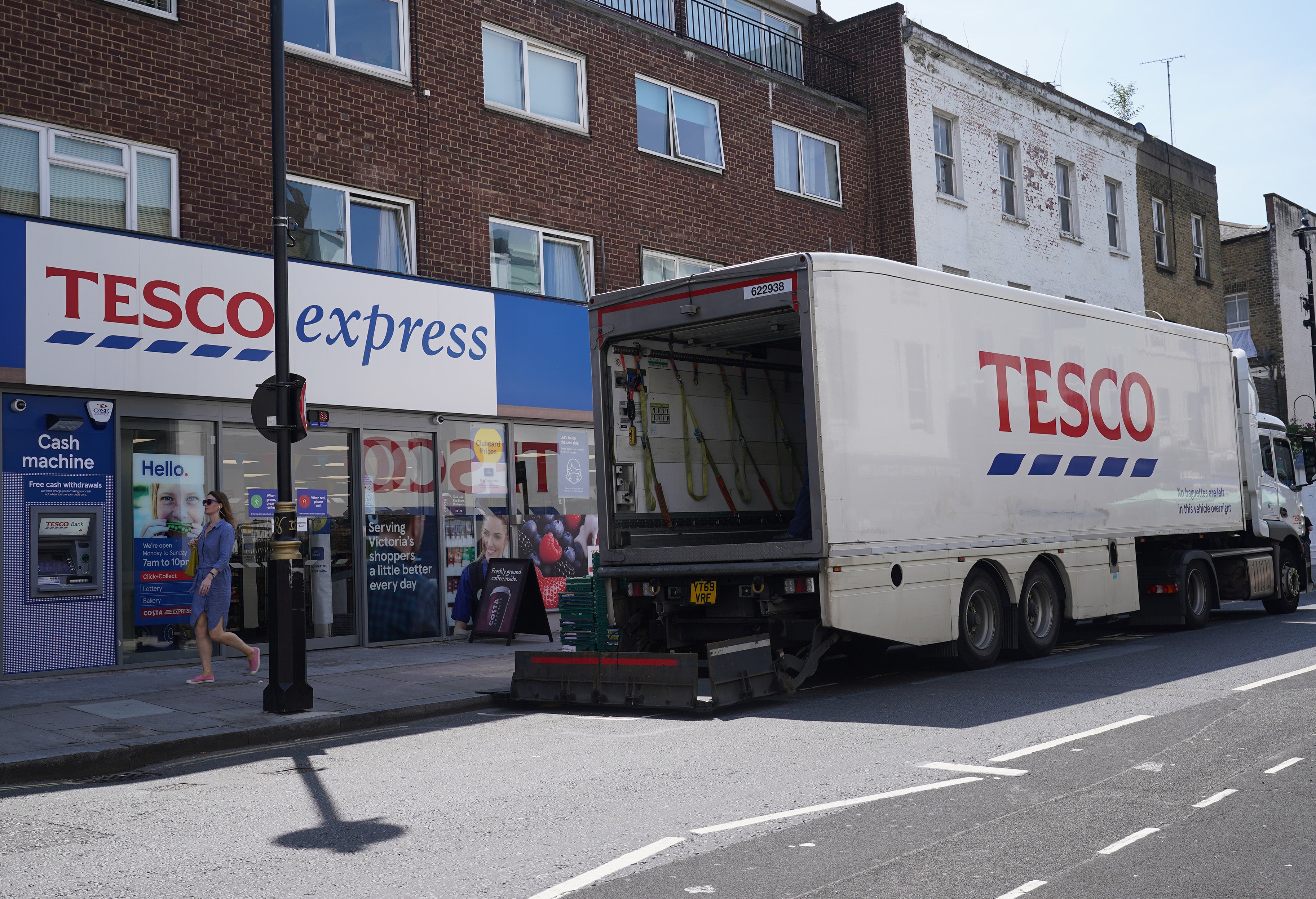 A delivery lorry outside a Tesco Express store in central London. The supermarket has told Government officials that it has fears of potential panic buying before Christmas (Yui Mok/PA)