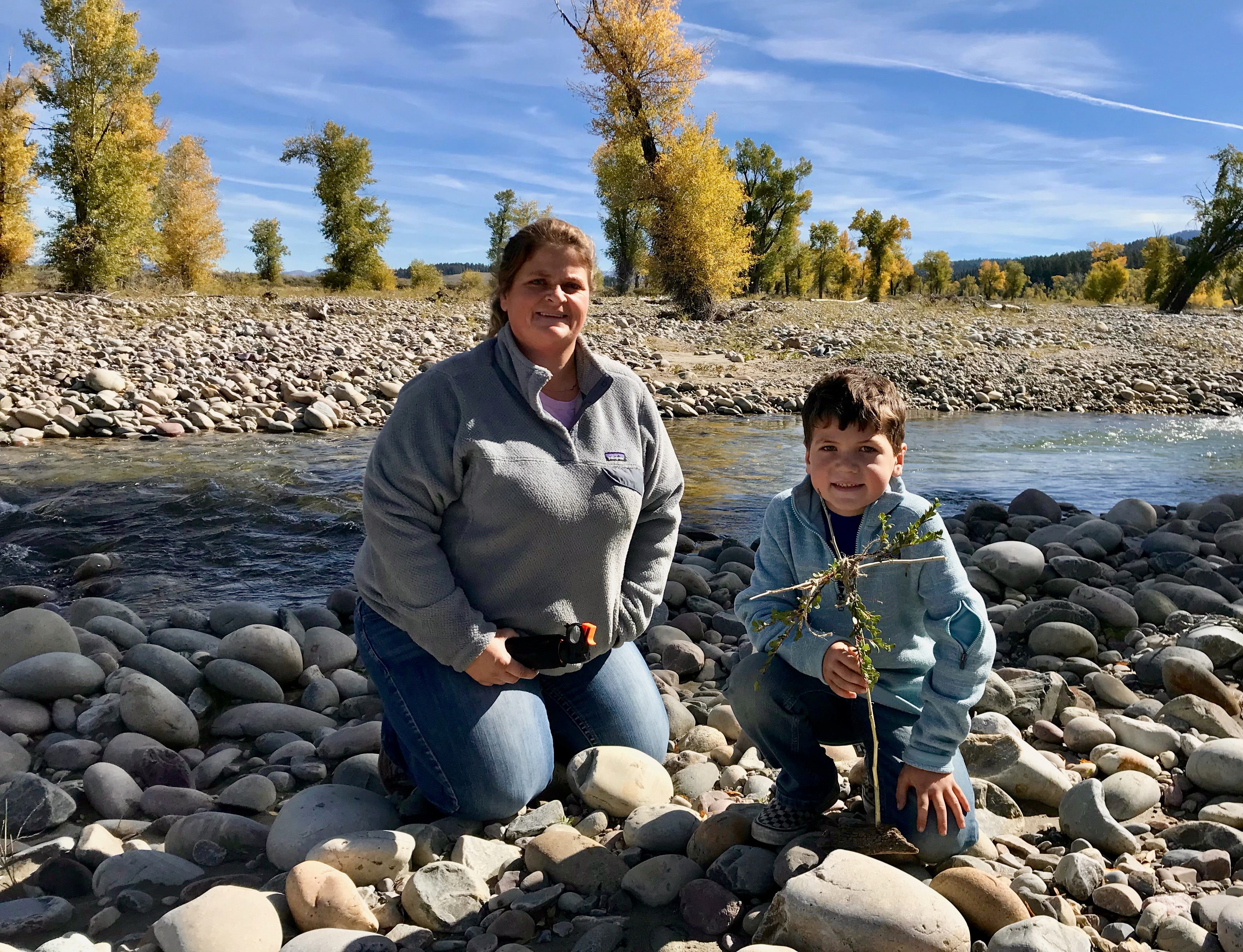 Marianne and Caleb Kay with their home made cross close to where Gabby Petito’s body was found