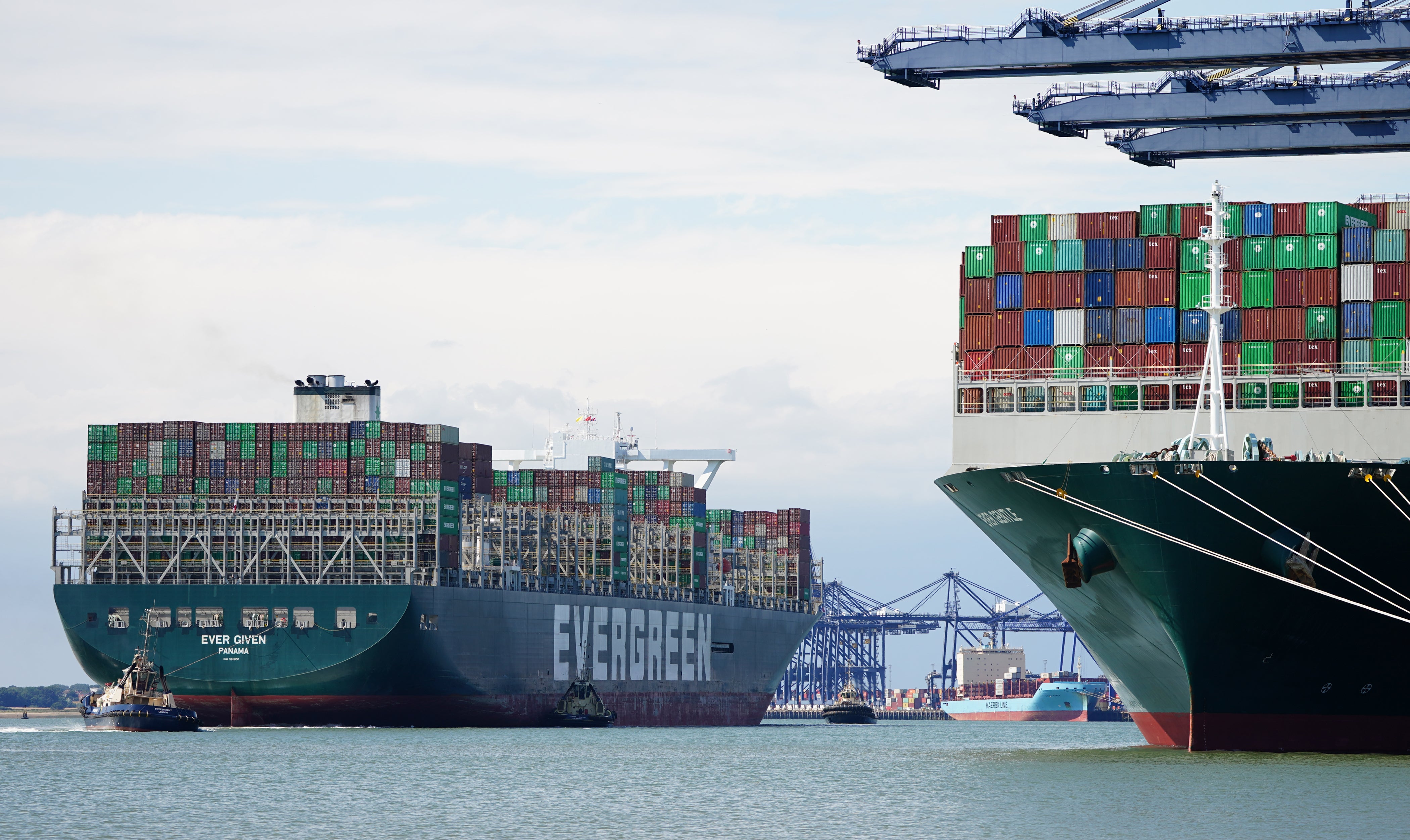 Global shipping was disrupted earlier this year when the Ever Given container ship got stuck in the Suez Canal (Aaron Chown/PA)