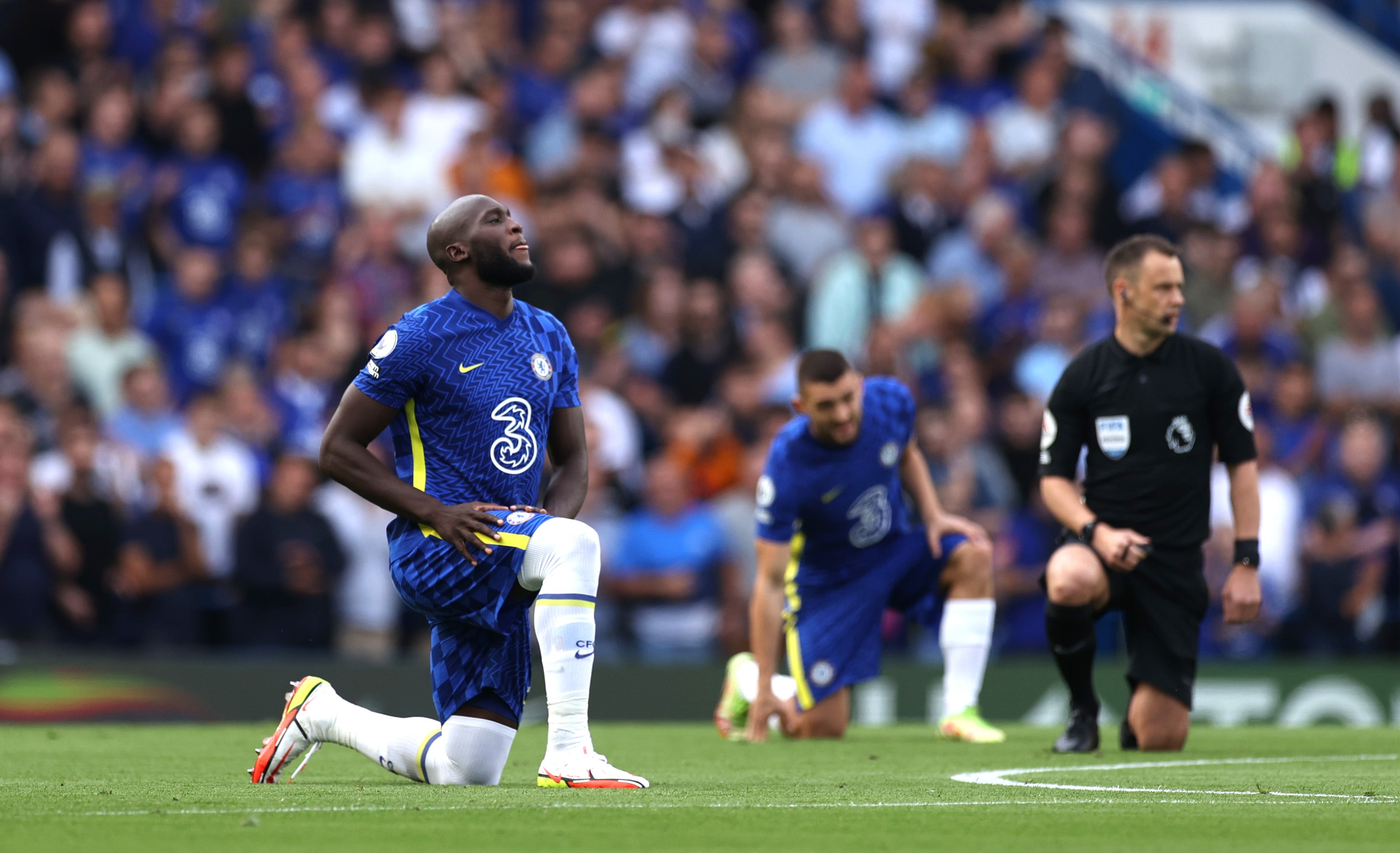 Romelu Lukaku has joined Chelsea in taking a knee before matches