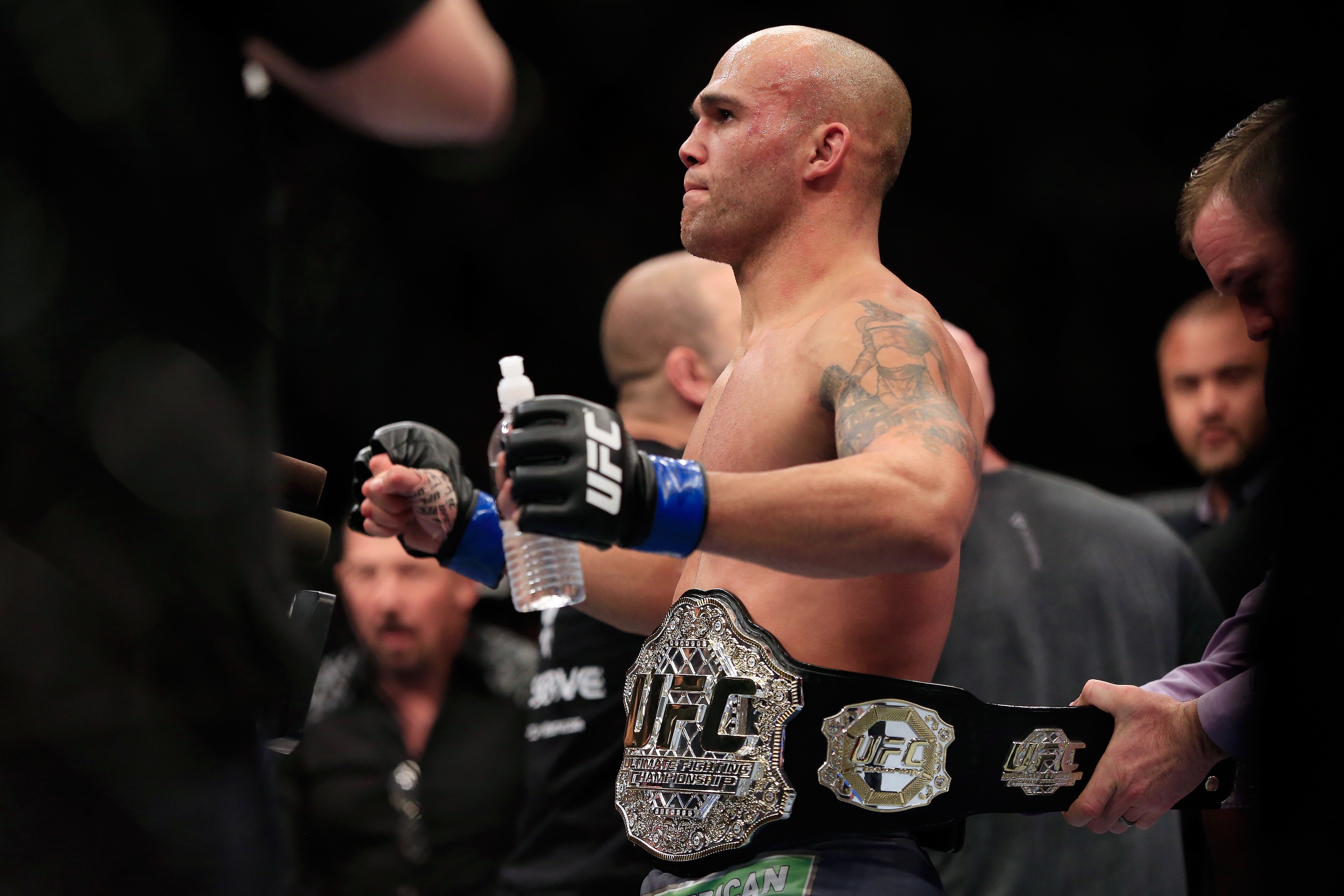 Robbie Lawler after winning the UFC welterweight title in late 2014