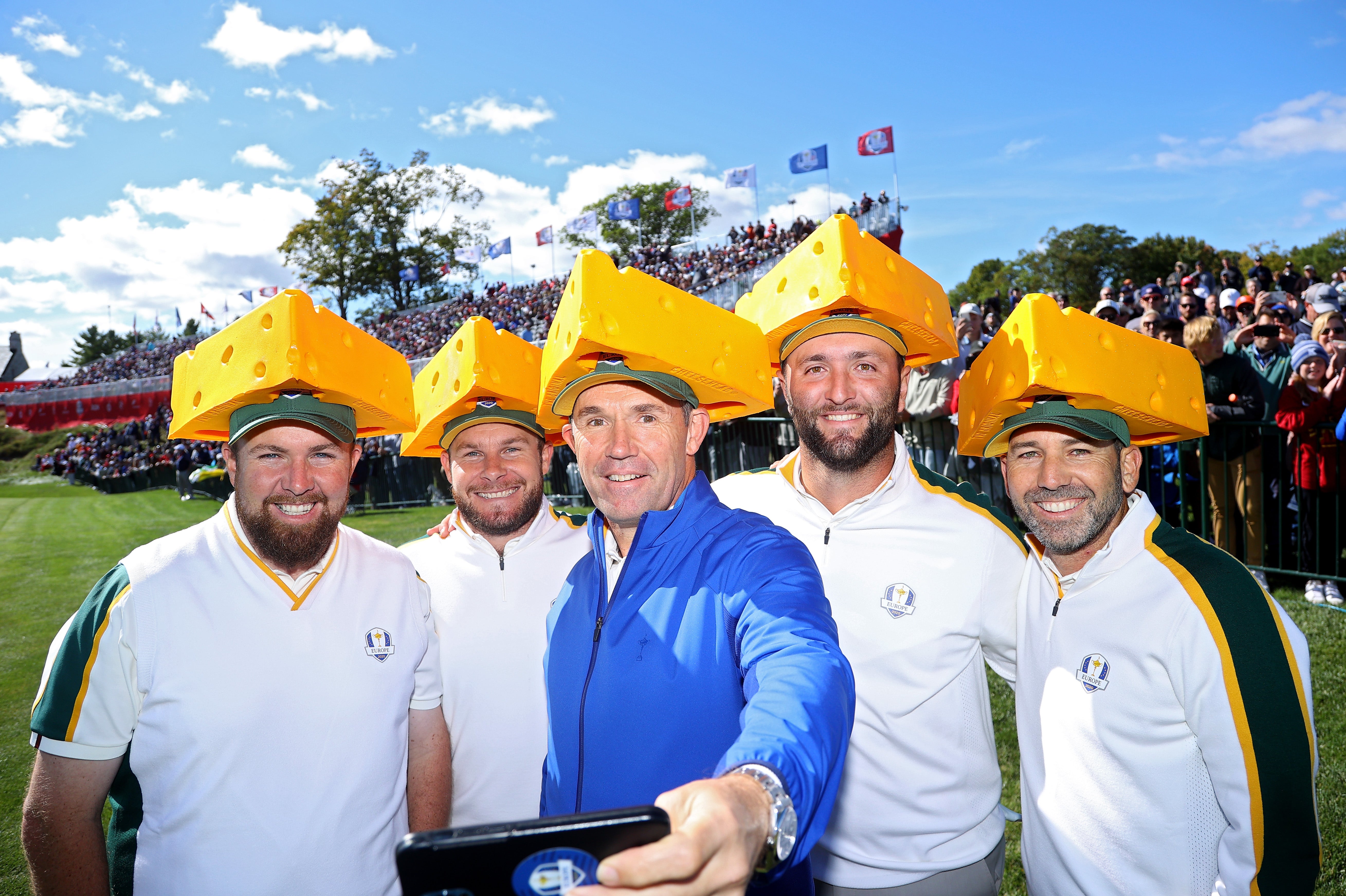 Shane Lowry, Tyrrell Hatton, Padraig Harrington, Jon Rahm and Sergio Garcia