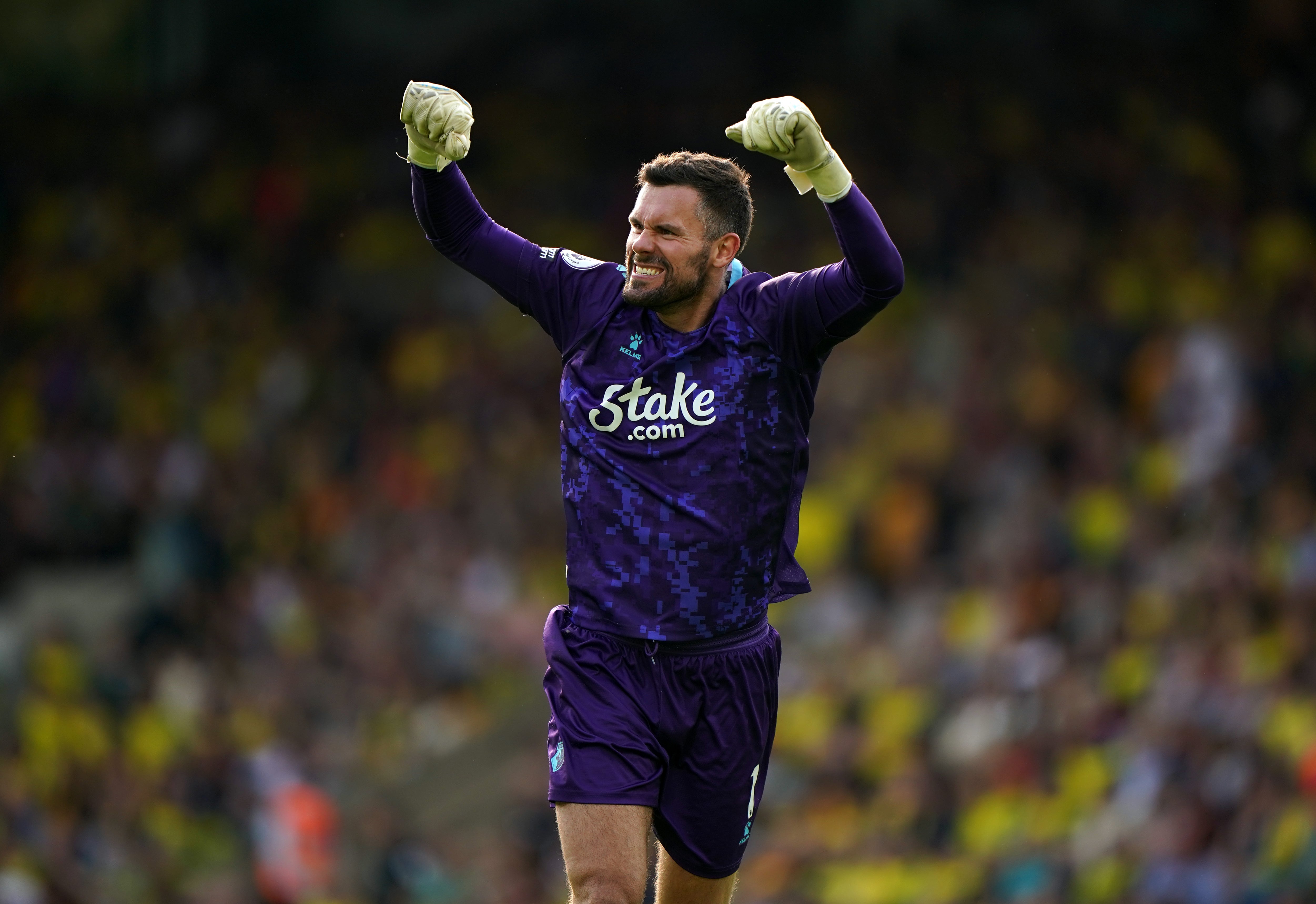 Ben Foster celebrates during Watford’s win at Norwich last weekend (Joe Giddens/PA)