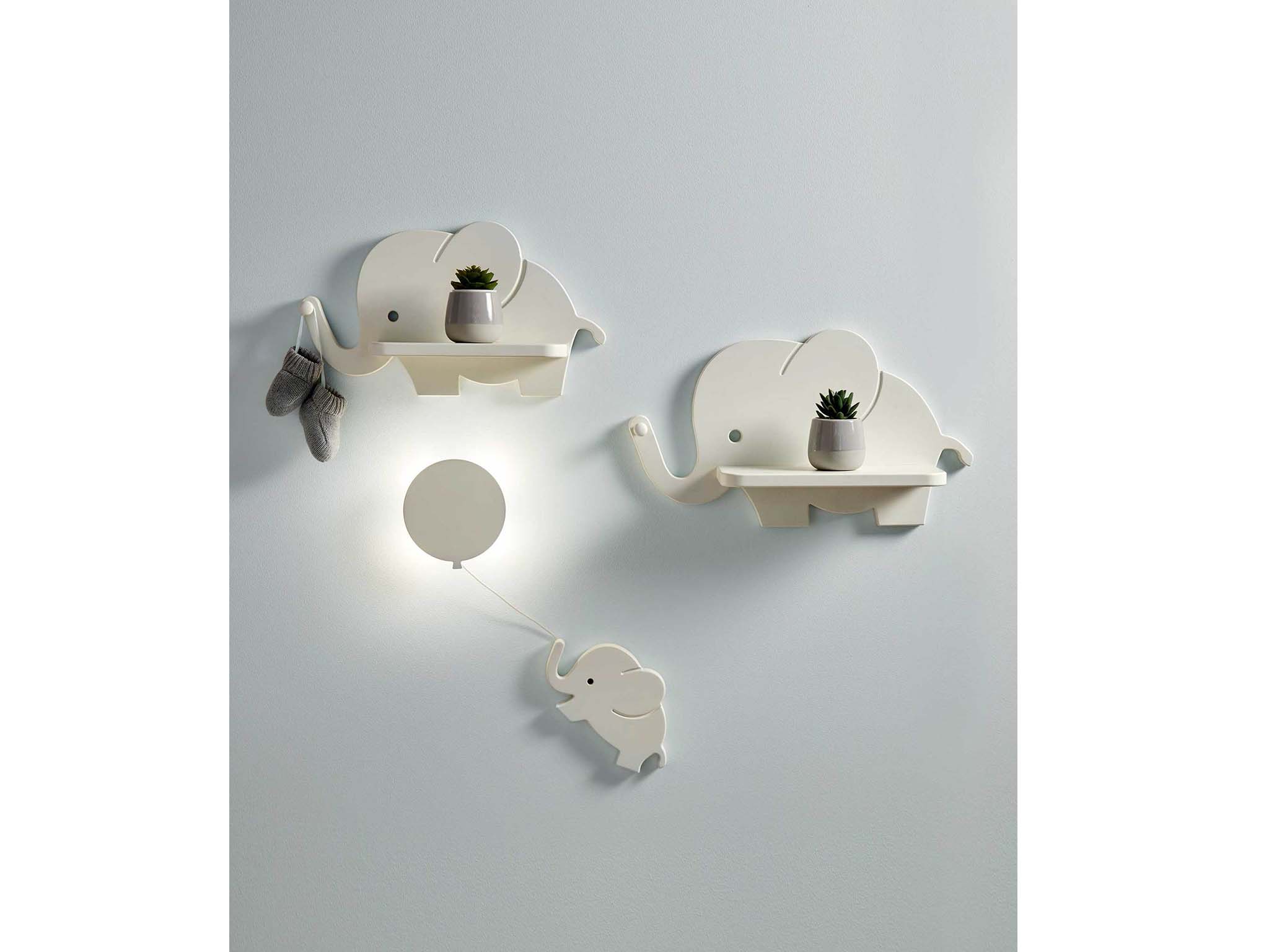 Elephant Shelves and Night Light