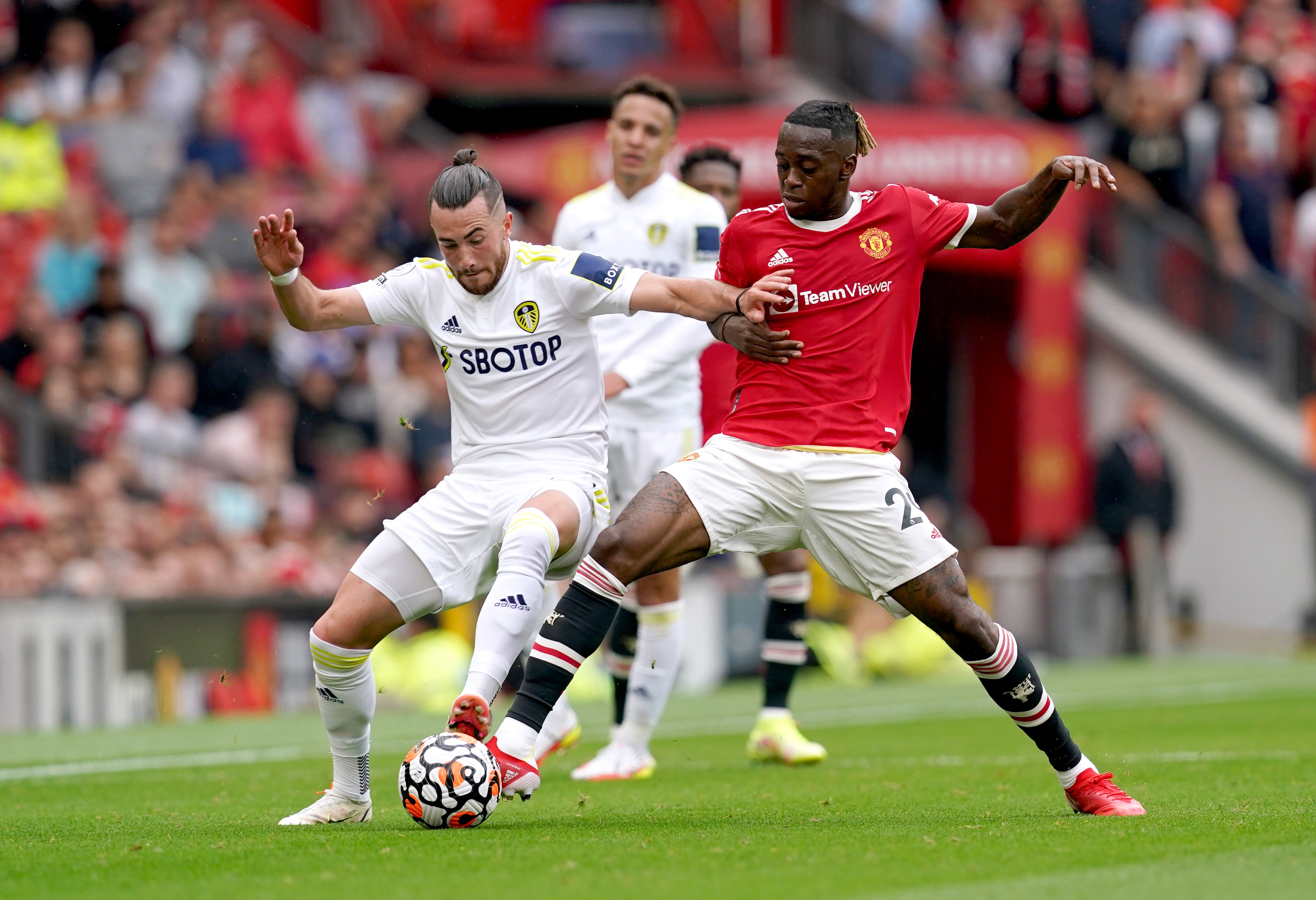 Jack Harrison, left, is in a race to be fit after recovering from coronavirus (Martin Rickett/PA)