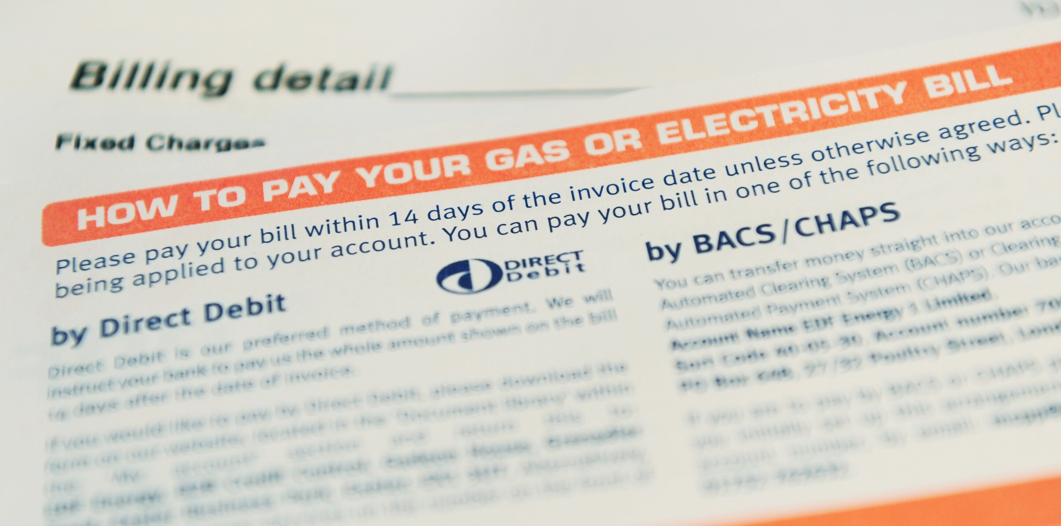 A general view of a utility bill (PA)