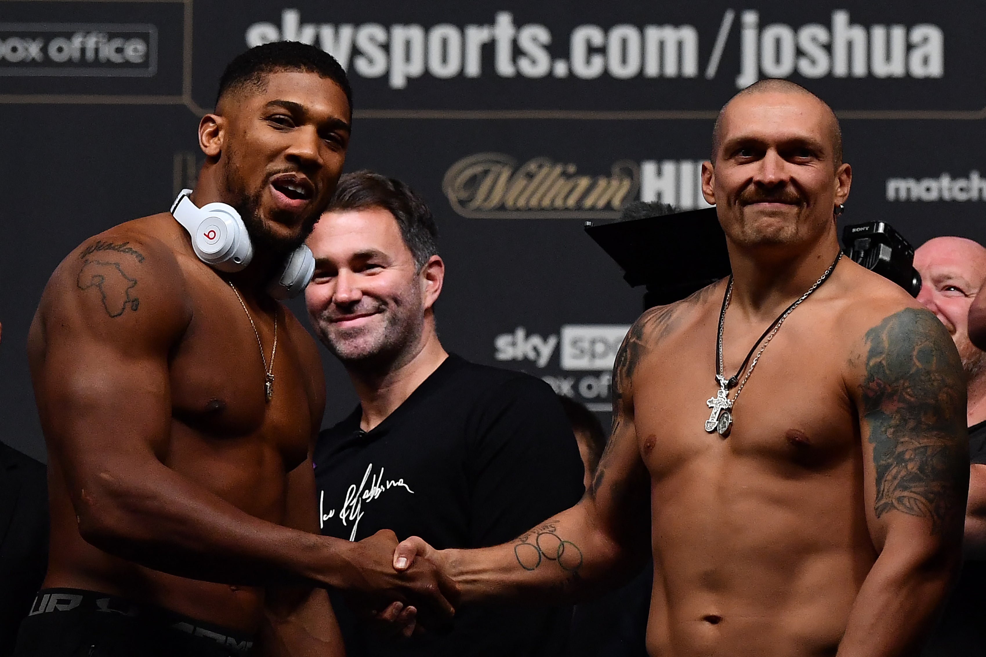 Anthony Joshua and Oleksandr Usyk remained respectful at the weigh-in