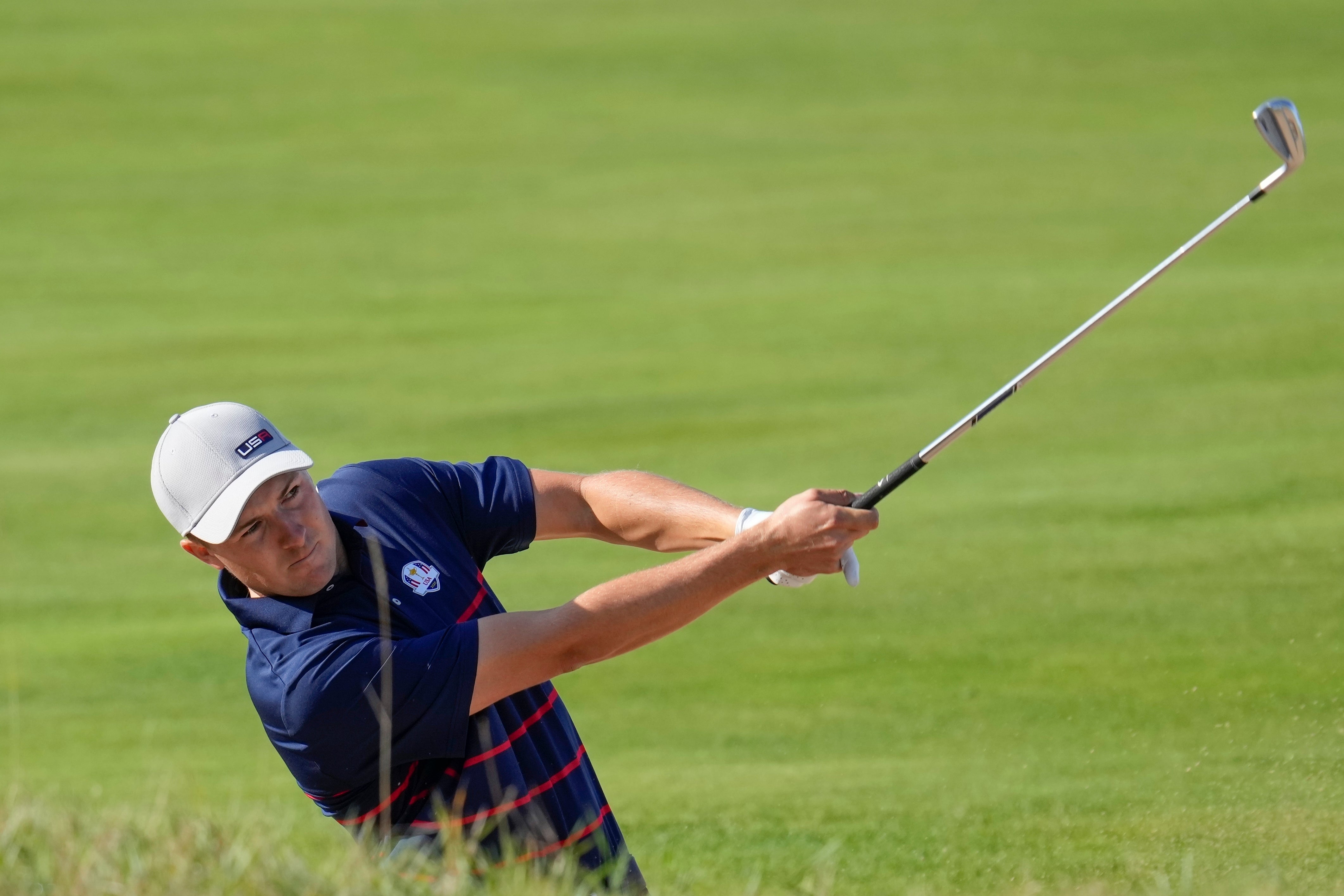 Jordan Spieth produced some magic at the Ryder Cup – and almost got wet for his trouble (Ashley Landis/AP/Press Association Images)