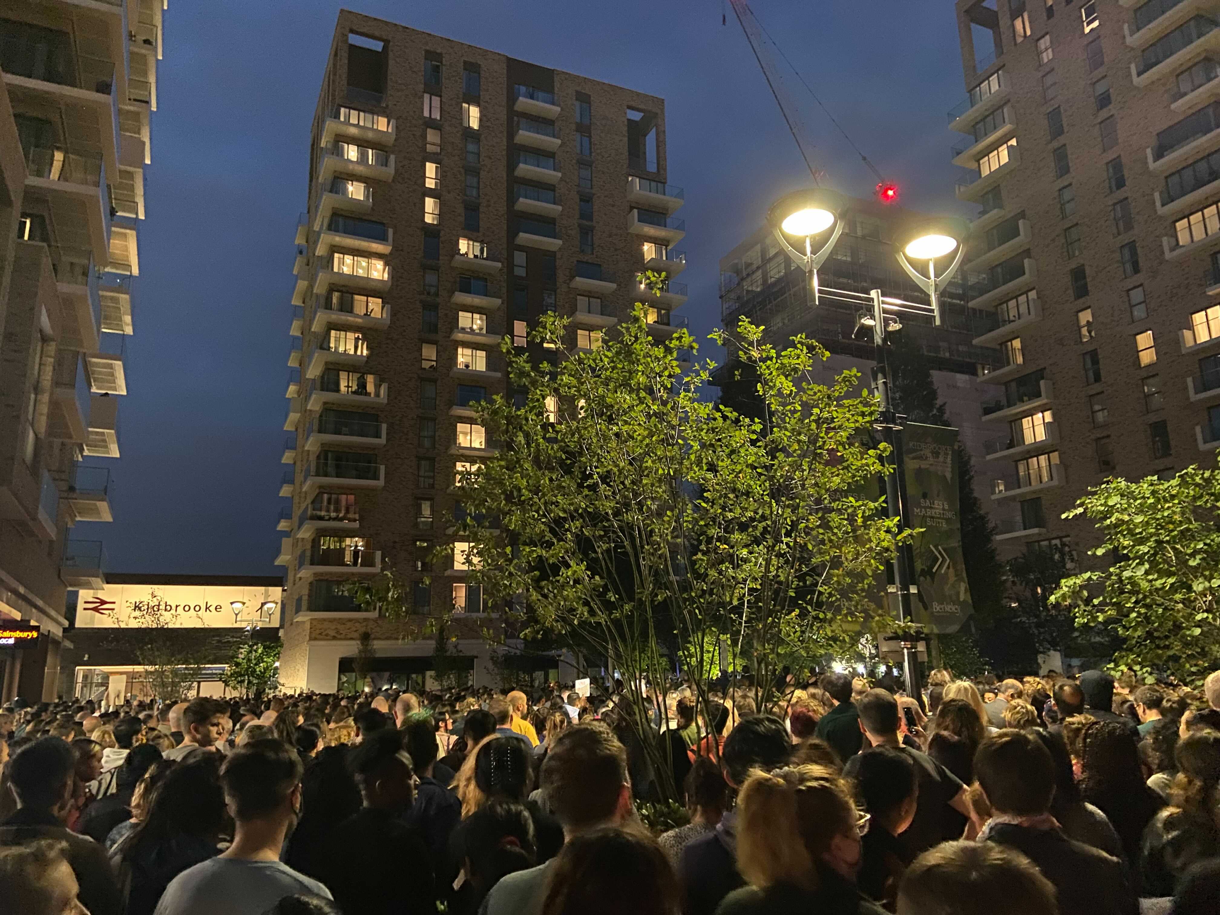 Several hundred mourners gathered for the vigil in Kidbrooke for murdered teacher Sabina Nessa