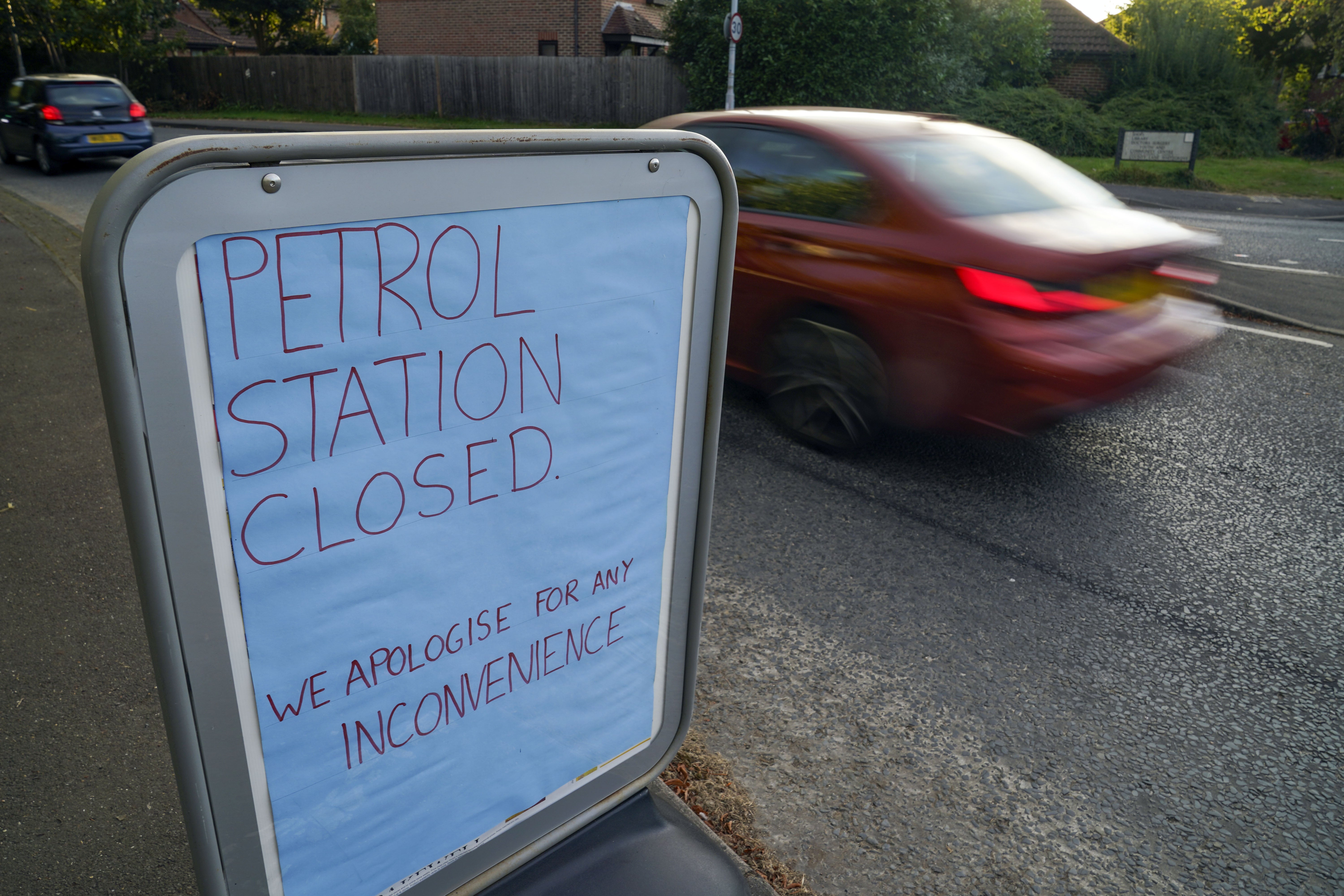 A closed Tesco petrol station in Bracknell, Berkshire (Steve Parsons/PA)