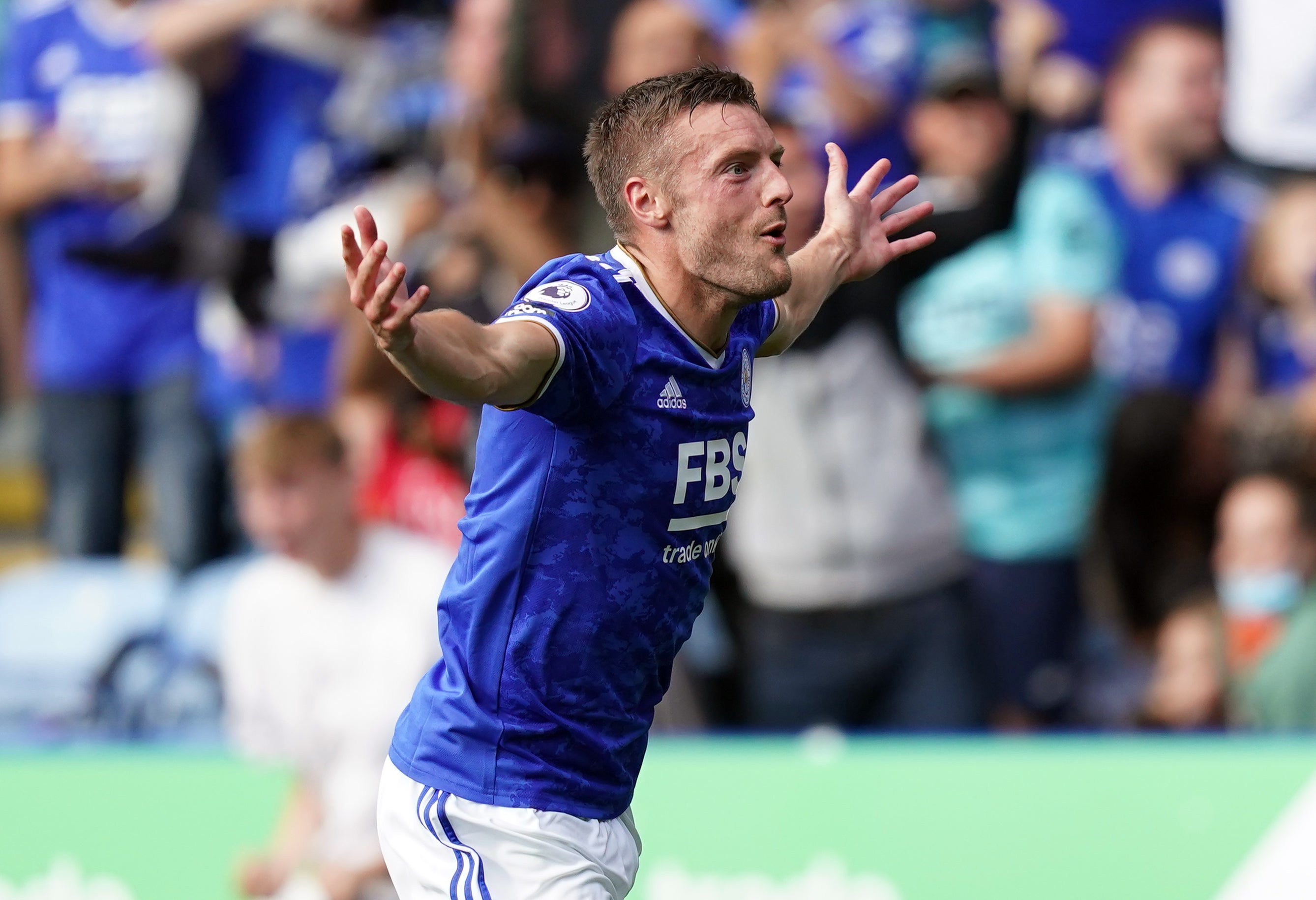 Jamie Vardy has five goals this season after his brace against Burnley (Mike Egerton/PA)