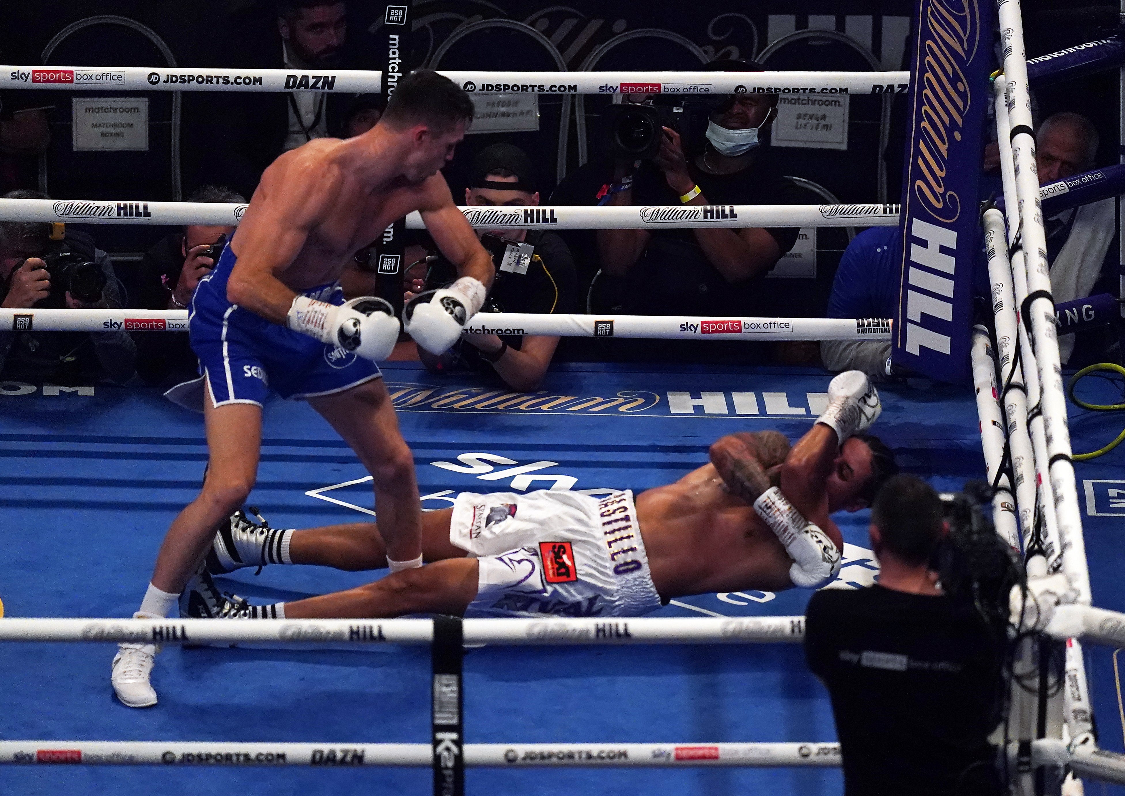 Callum Smith, left, knocked out Lenin Castillo (Nick Potts/PA)