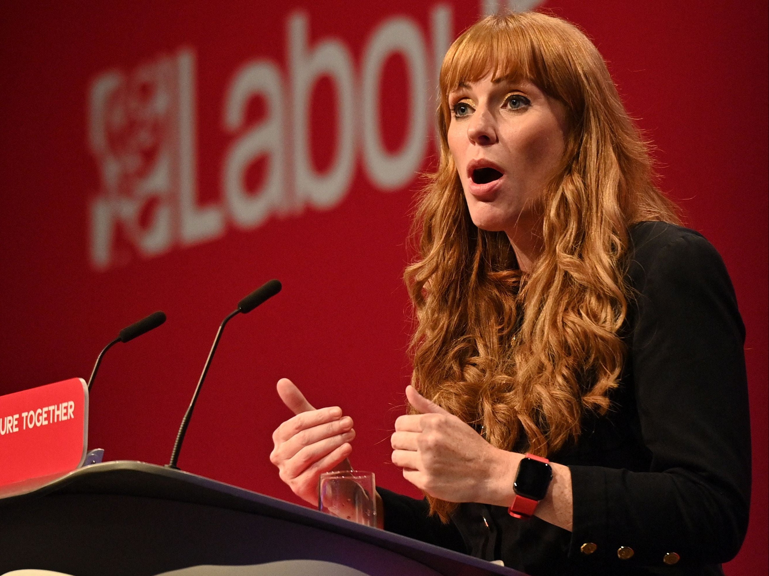 Angela Rayner has defended calling Boris Johnson and Conservative ministers ‘scum’ during a Labour party conference event