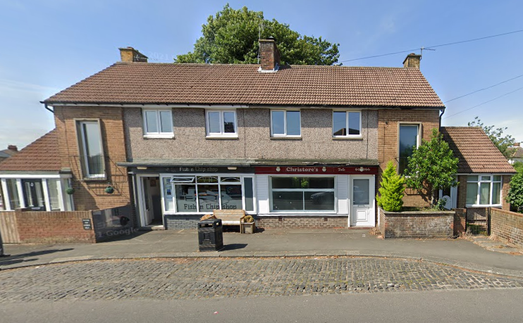 Area in front of Christine and Stephen Williams’ house, where a fence was erected, next door to a chip shop in Alnwick, Northumberland