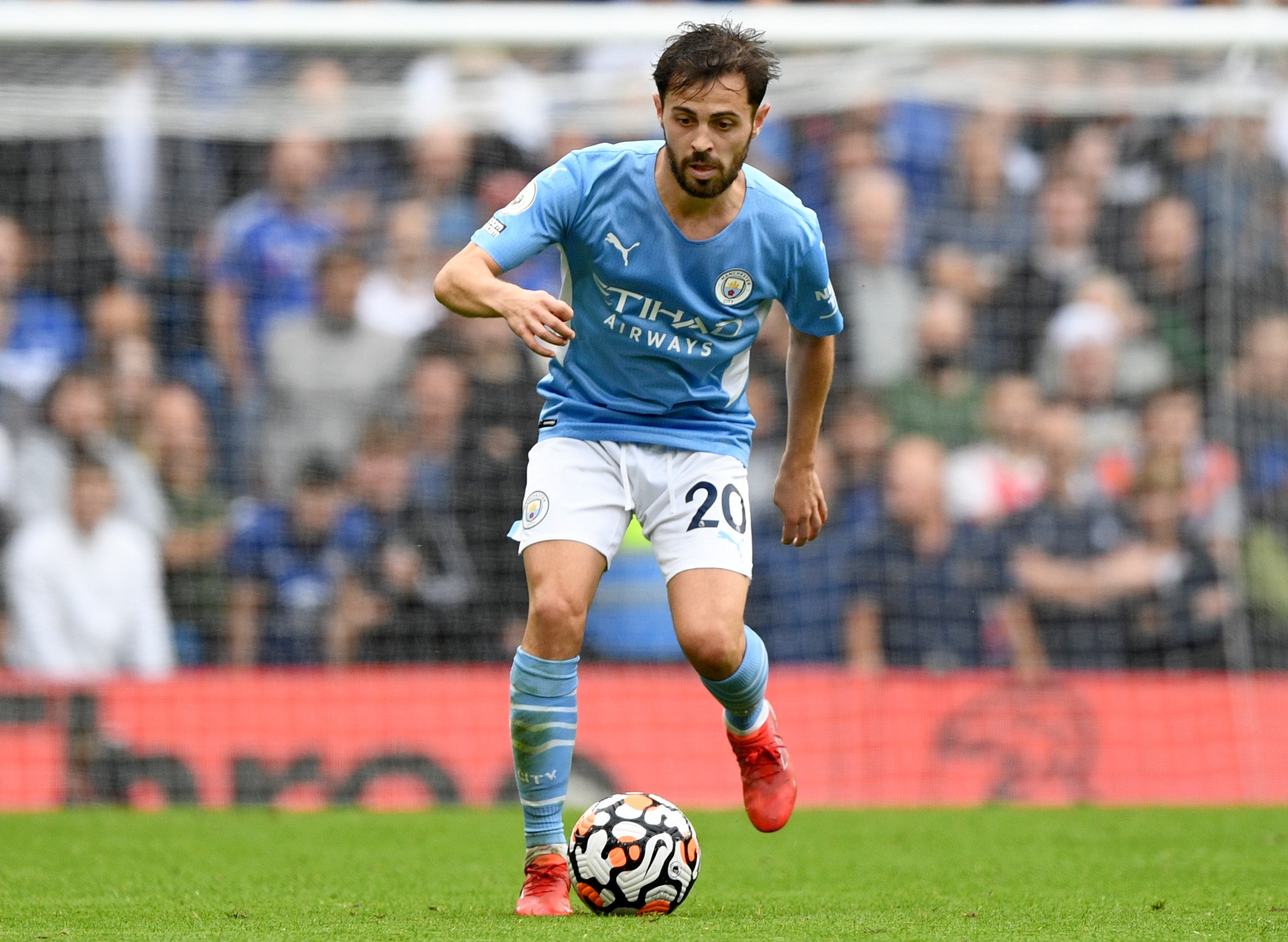 Bernardo Silva in action against Chelsea