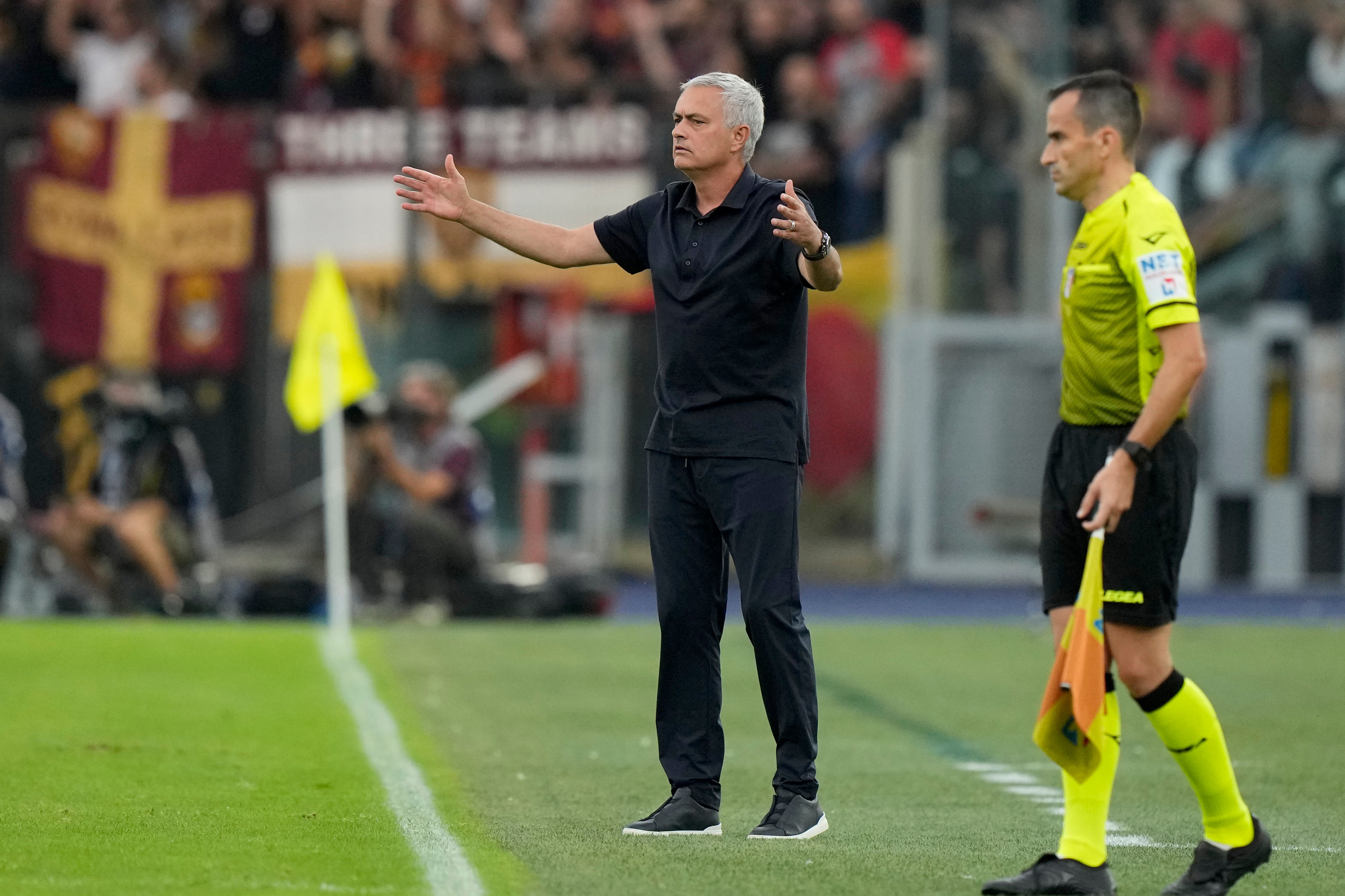 Roma coach Jose Mourinho tasted defeat to Lazio in the Rome derby (Andrew Medichini/AP)