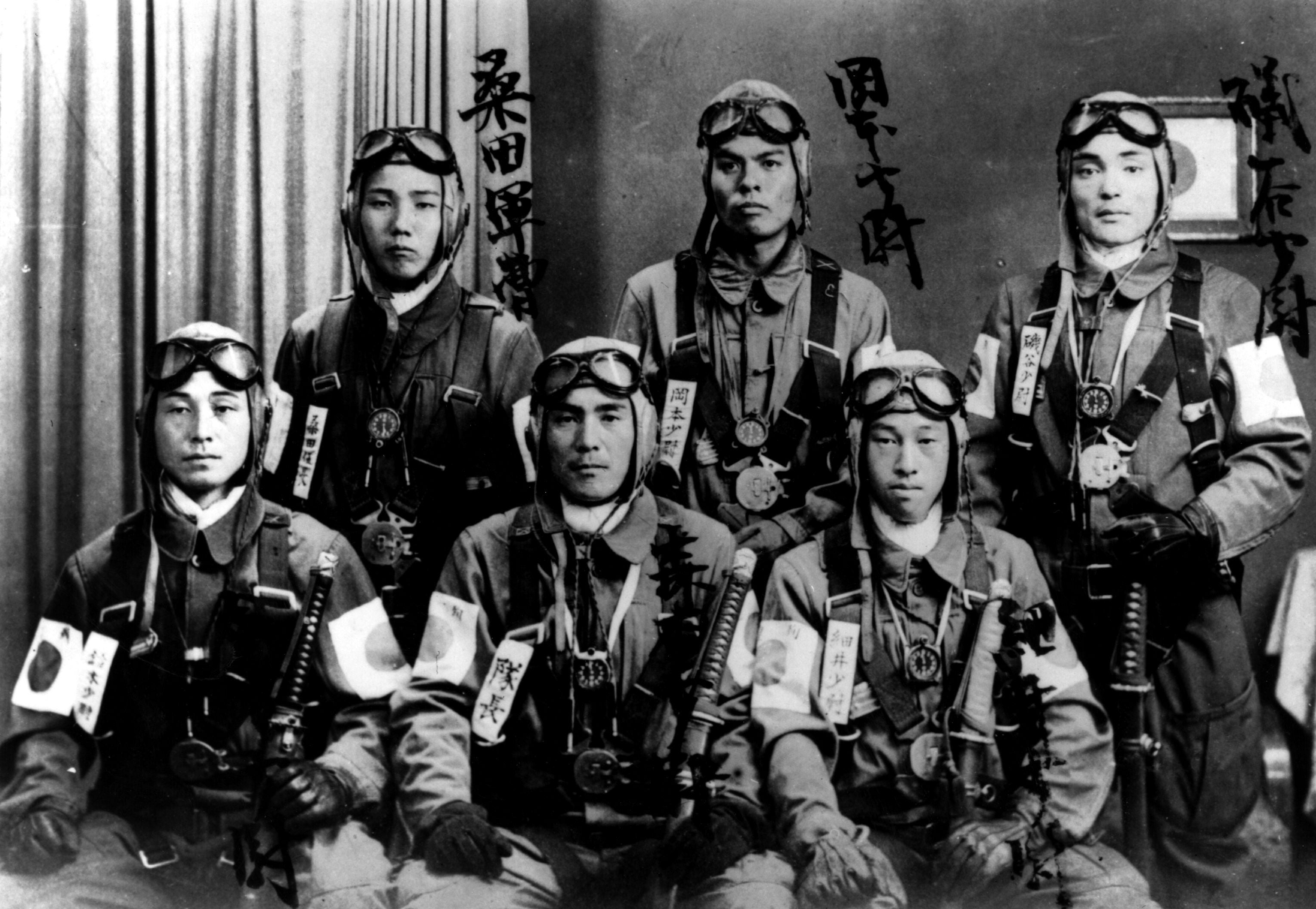 Kamikaze pilots who crashed their bomb-laden planes into American warships during the Second World War