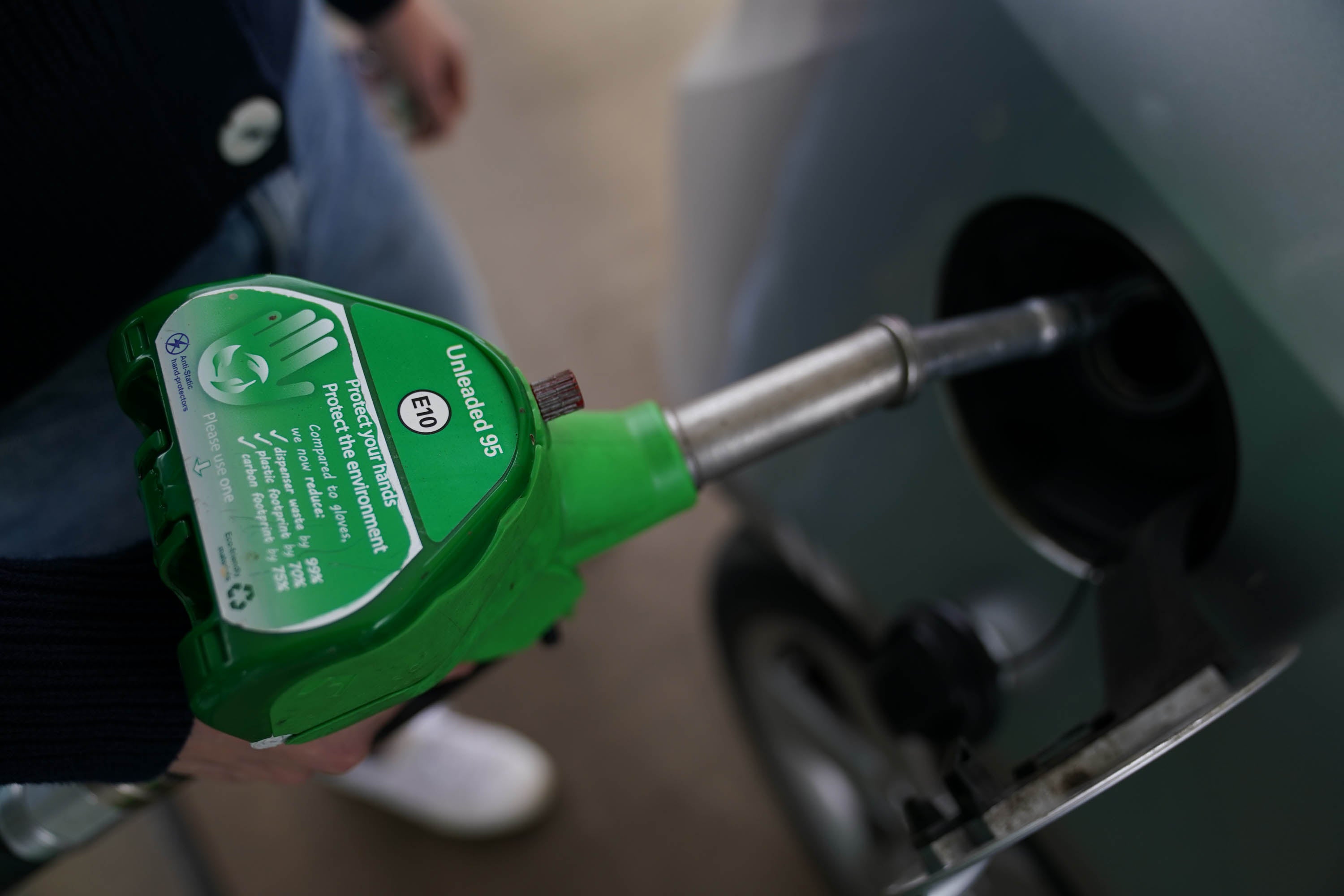 An E10 petrol pump (Joe Giddens/PA)