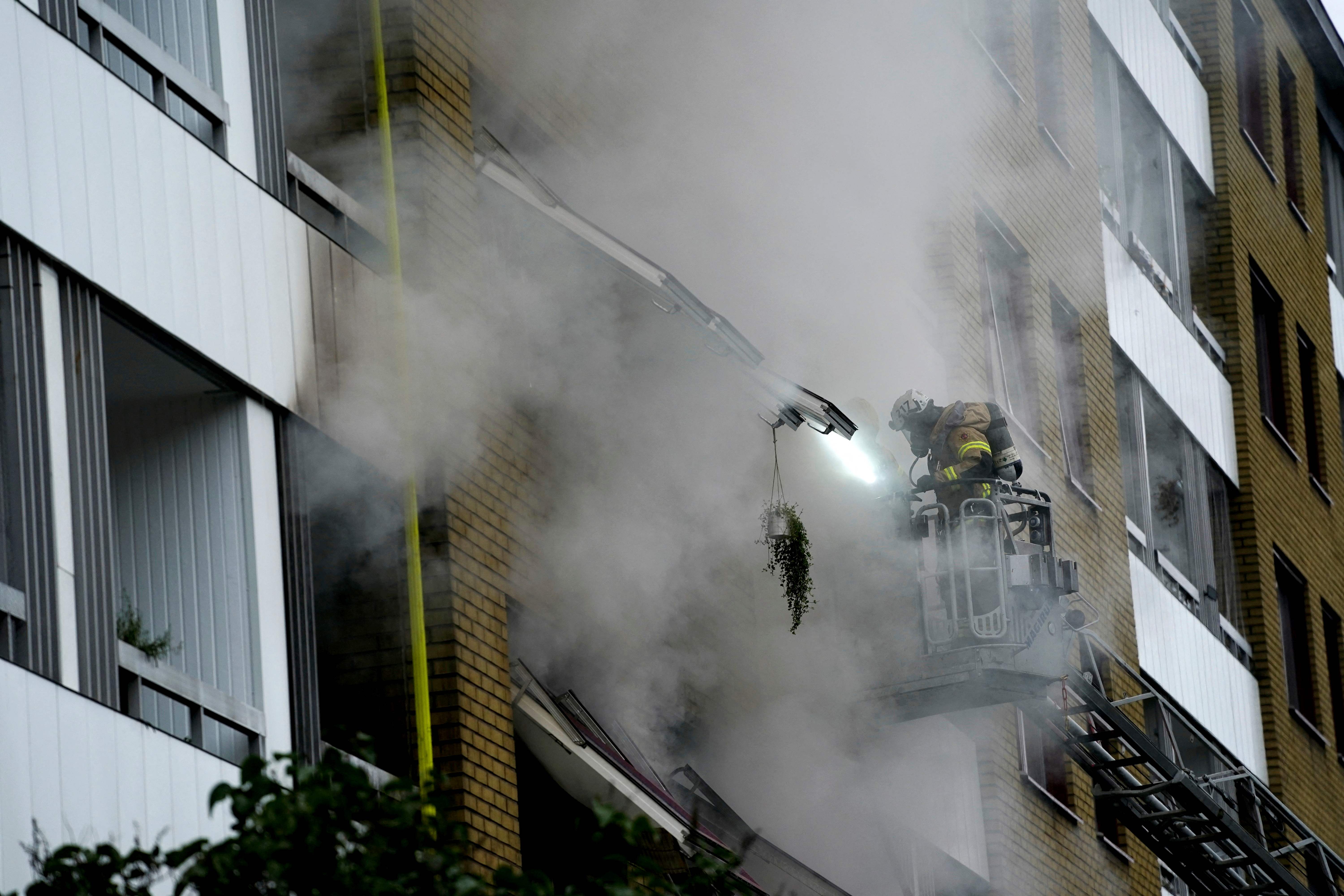 Dozens of firefighters were sent to the block