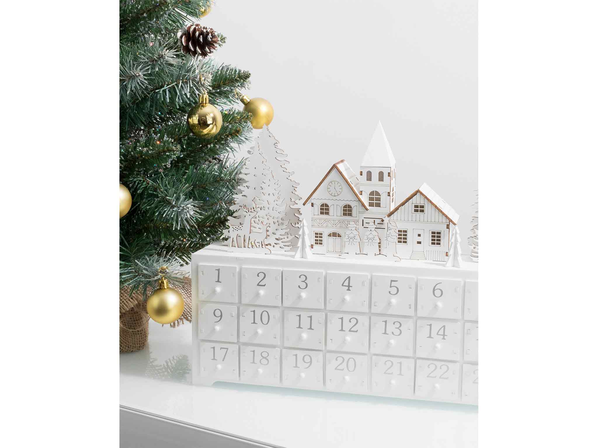 Sue Ryder wooden LED village advent calendar